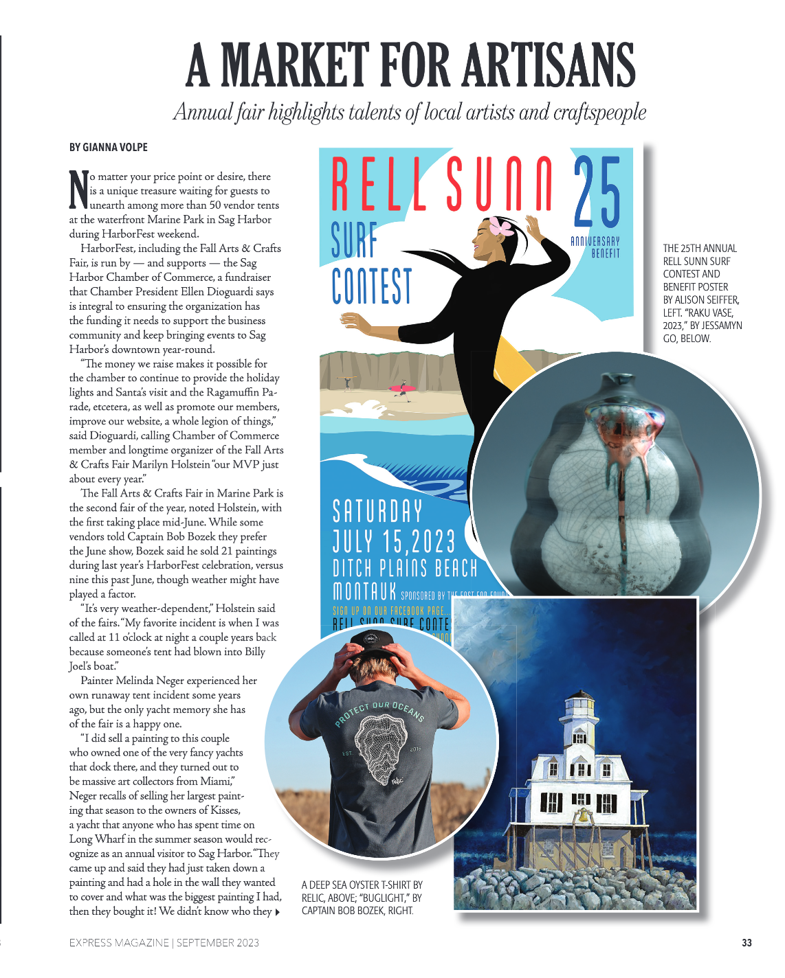 Jessamyn Go East End Ceramic Artist Shows In Sag Harbor, article feature in The Express Magazine Festival Edition