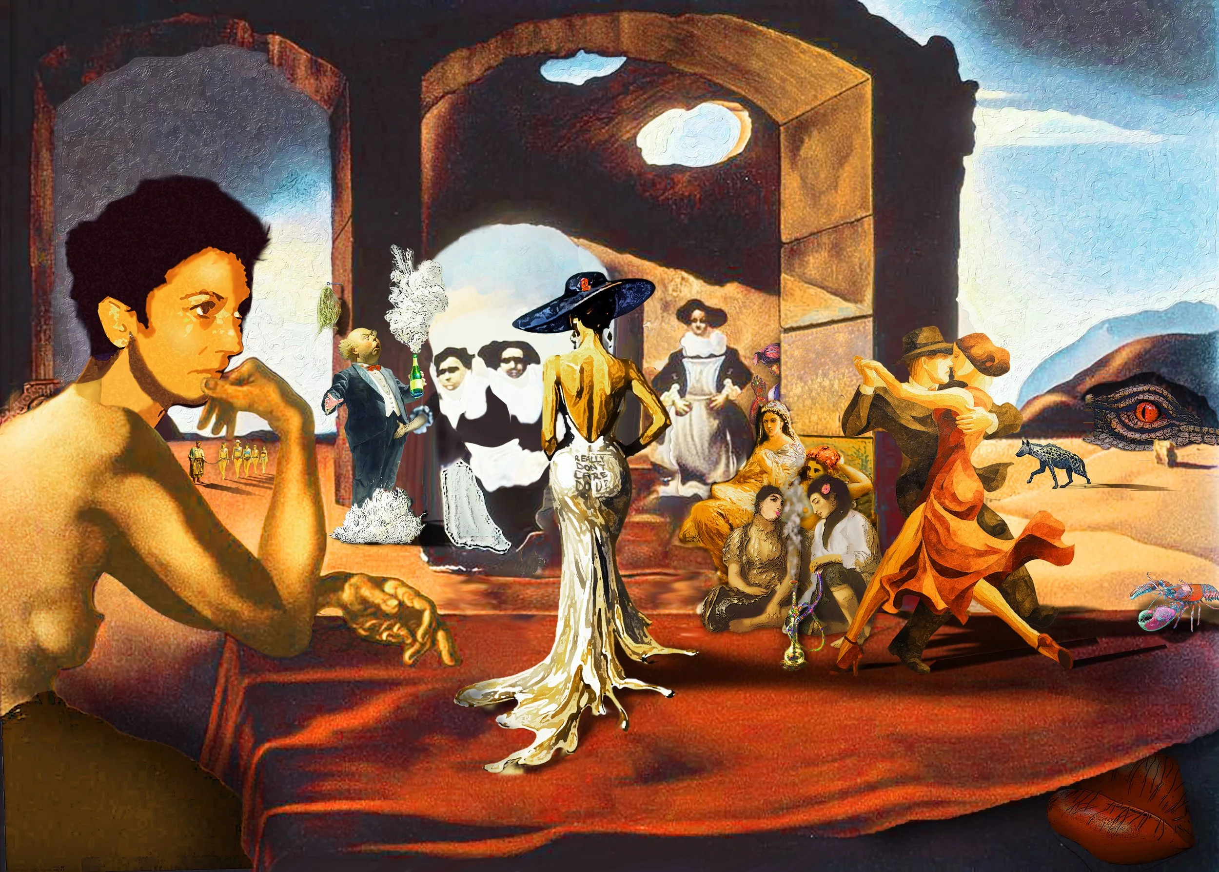 Not Exactly Salvador Dali's "Slave Market with the Disappearing Bust of Epstein" (1940/2026)