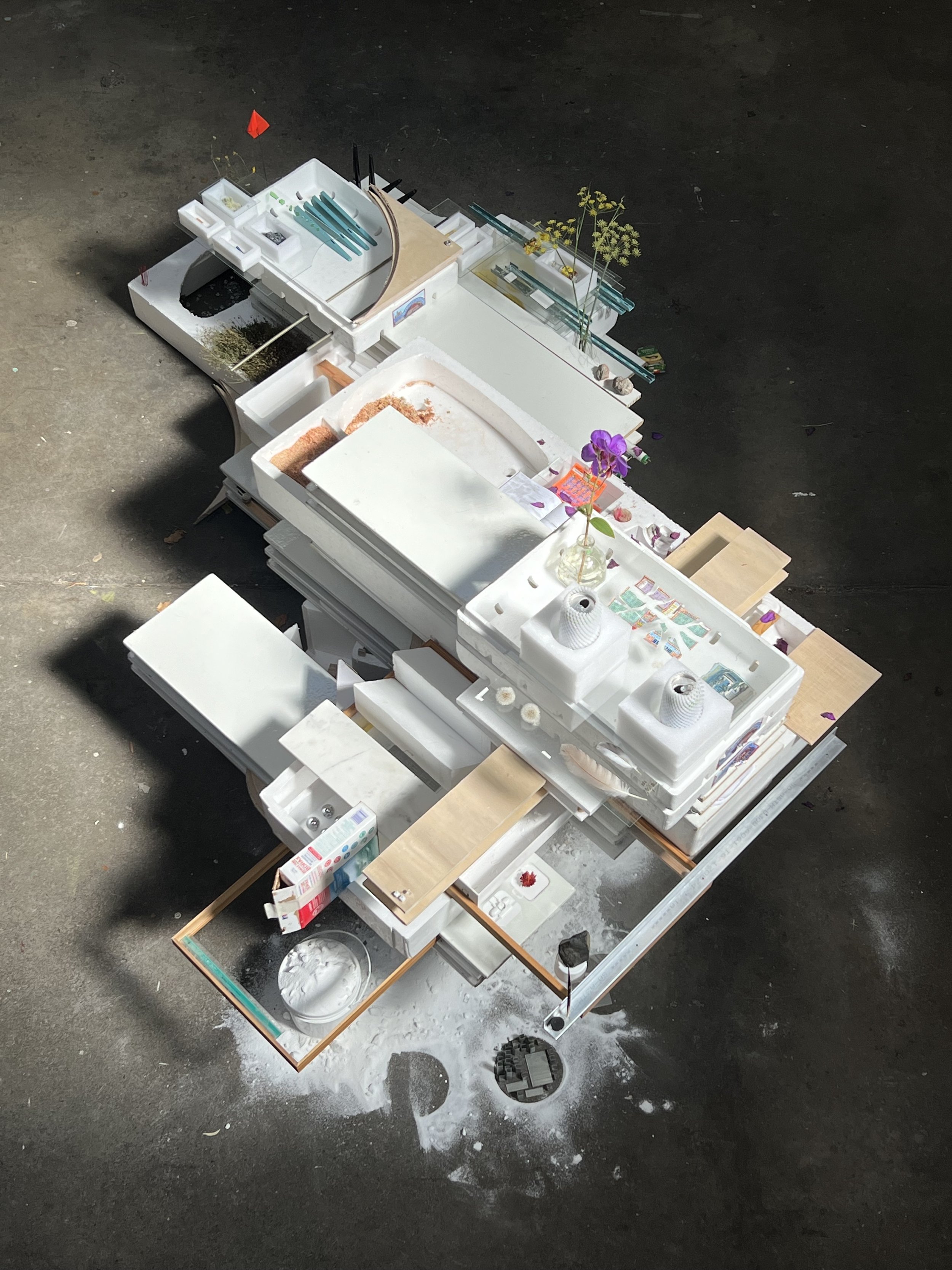 Top Down Oak Town, 2024, Found objects, Dimensions variable