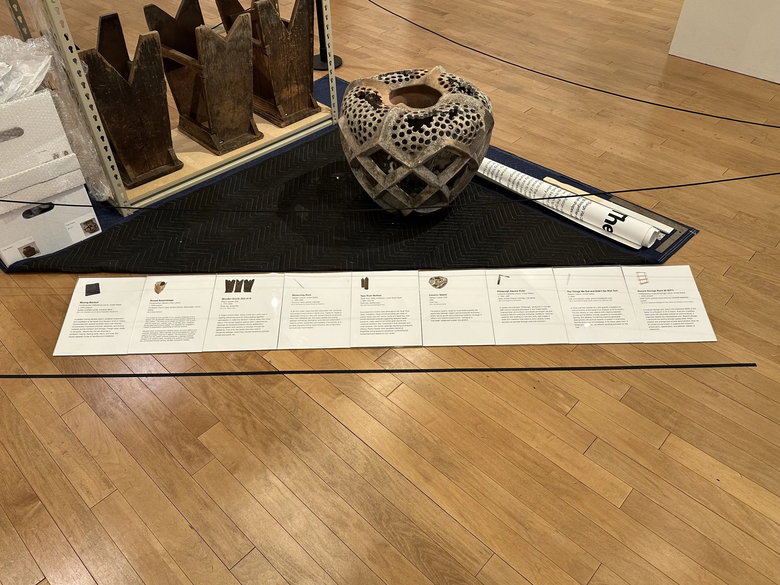 The Things We Did & Didn't Do, 2026, Archives from the Santa Cruz Museum of Art & History, found objects, 900 sq ft. 