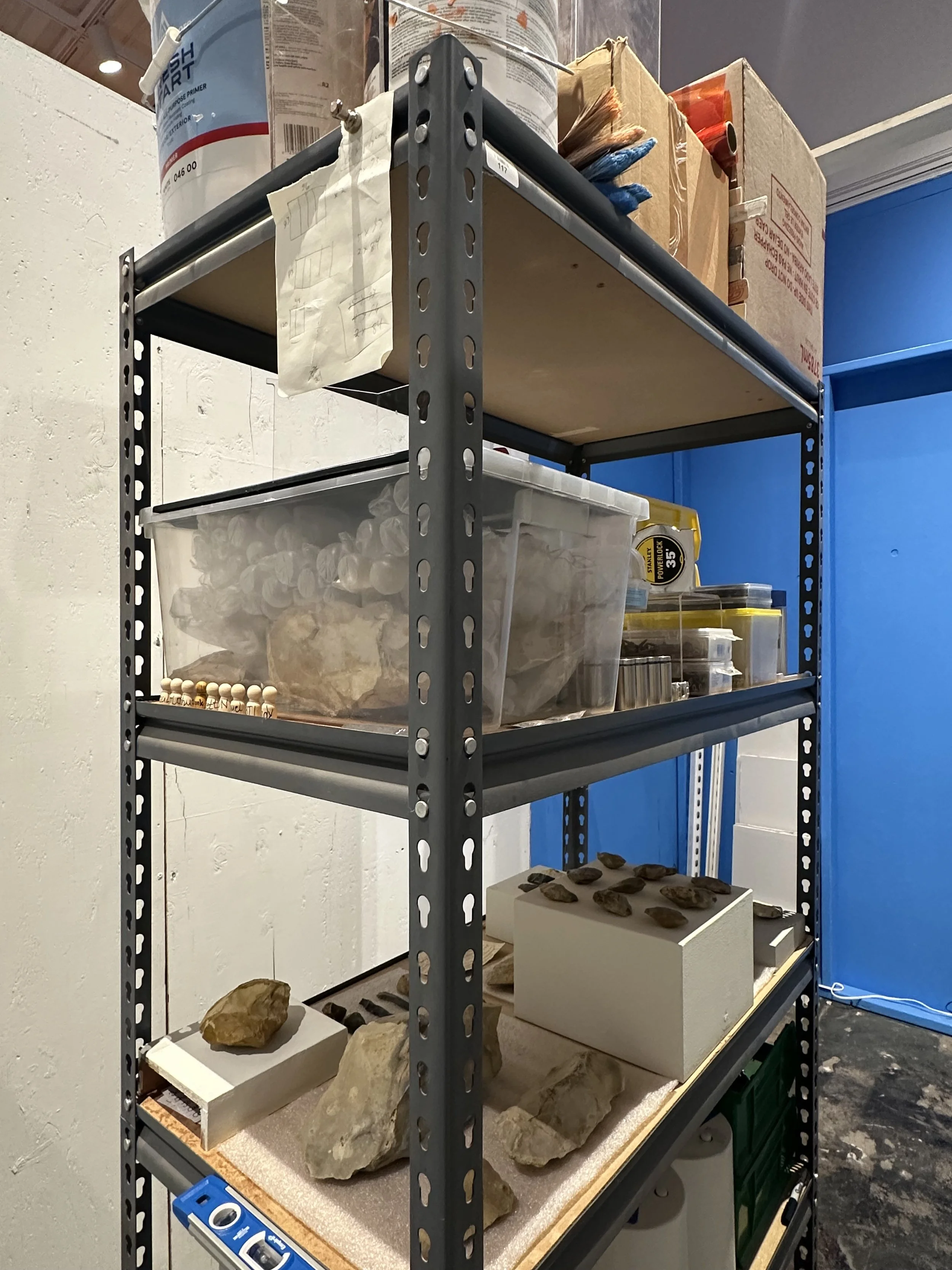 The Distance is Nothing, 2026, Paleolithic tools, found objects, Dimensions variable 