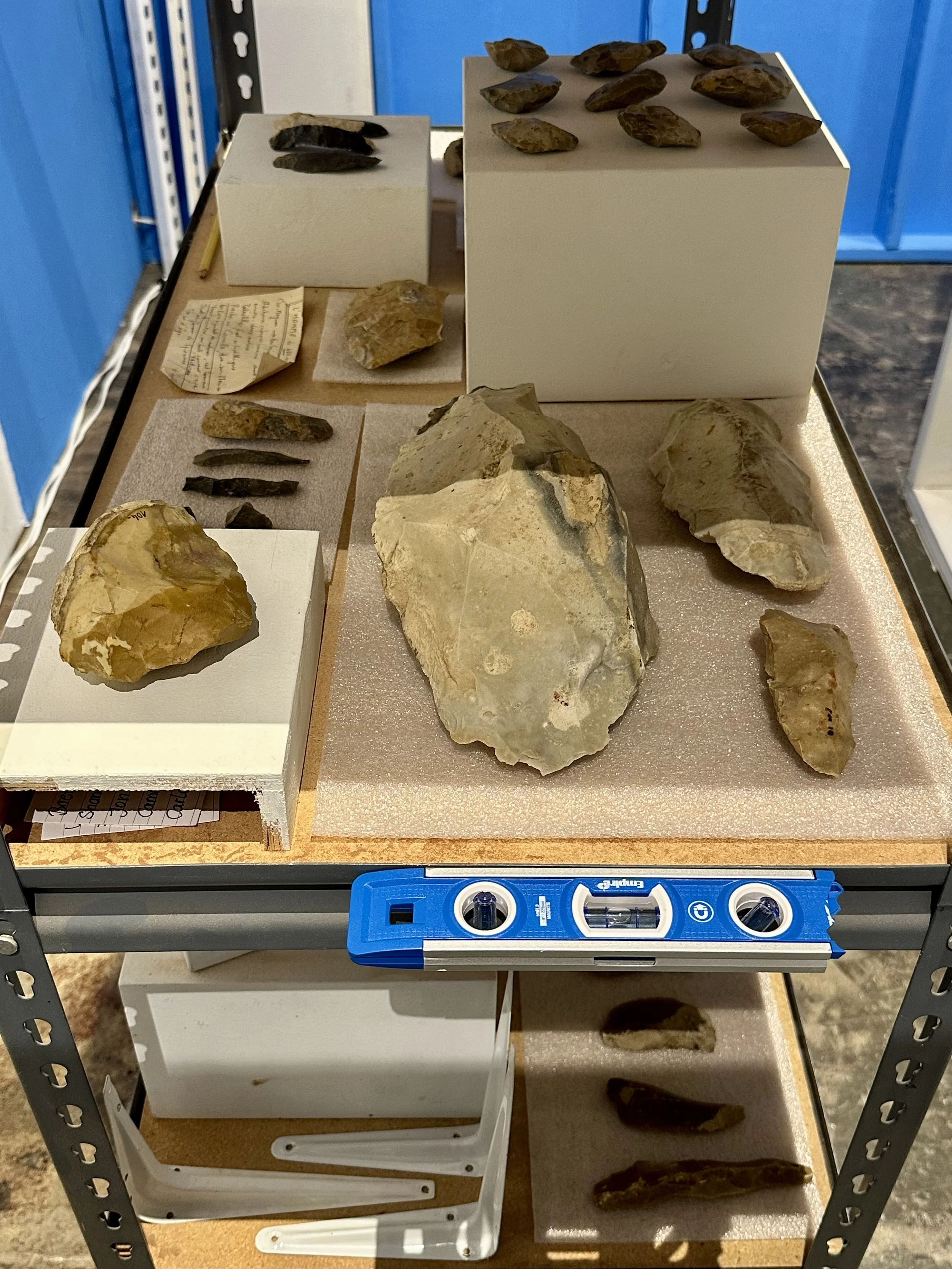 The Distance is Nothing, 2026, Paleolithic tools, found objects, Dimensions variable 