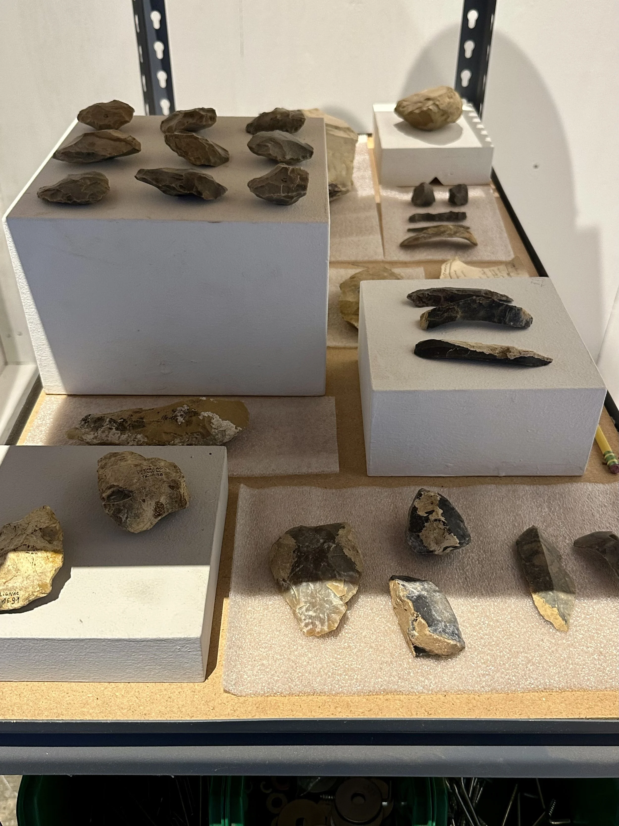 The Distance is Nothing, 2026, Paleolithic tools, found objects, Dimensions variable 