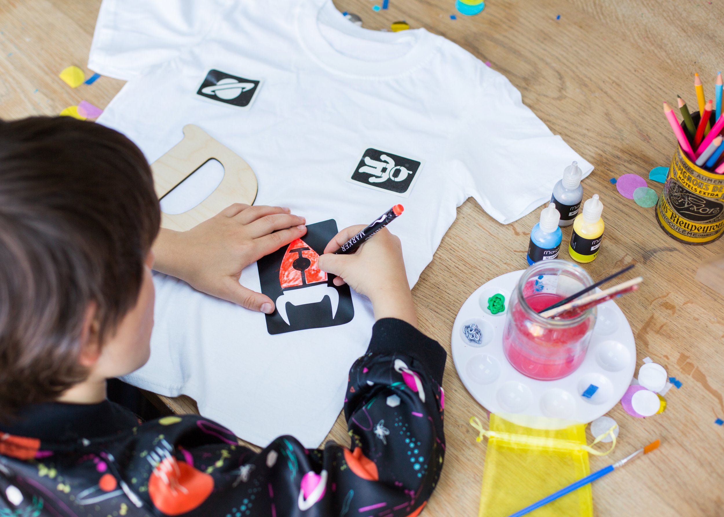 Personalised children's craft and T-shirt painting kits for creative boys  and girls. Best gifts for four year olds plus for Christmas and Birthdays.  One of a kind present for kids that have