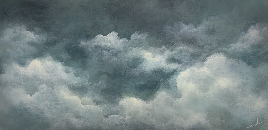 "Recollection" cloudscape painting on canvas
