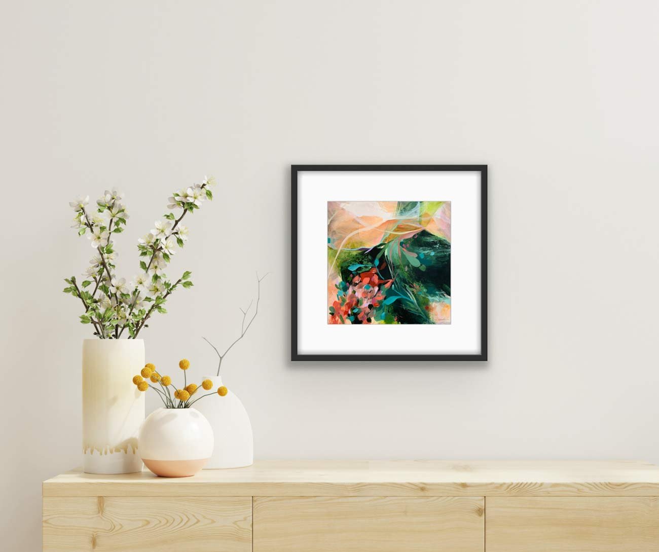 "Fresh Start" artwork framed on wall