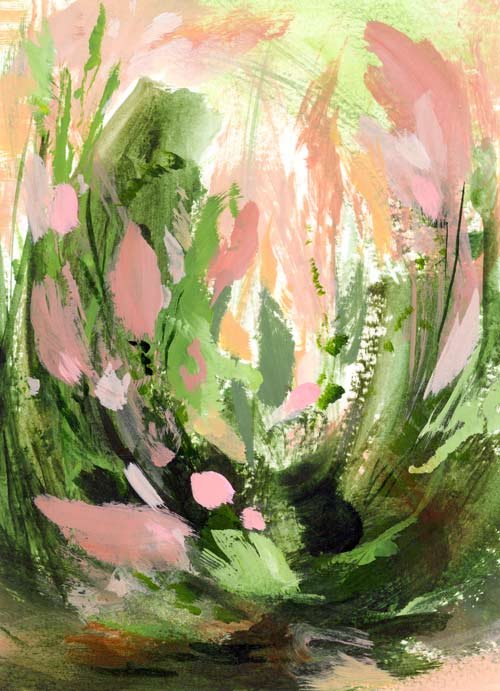 "In the waiting" abstract floral art print
