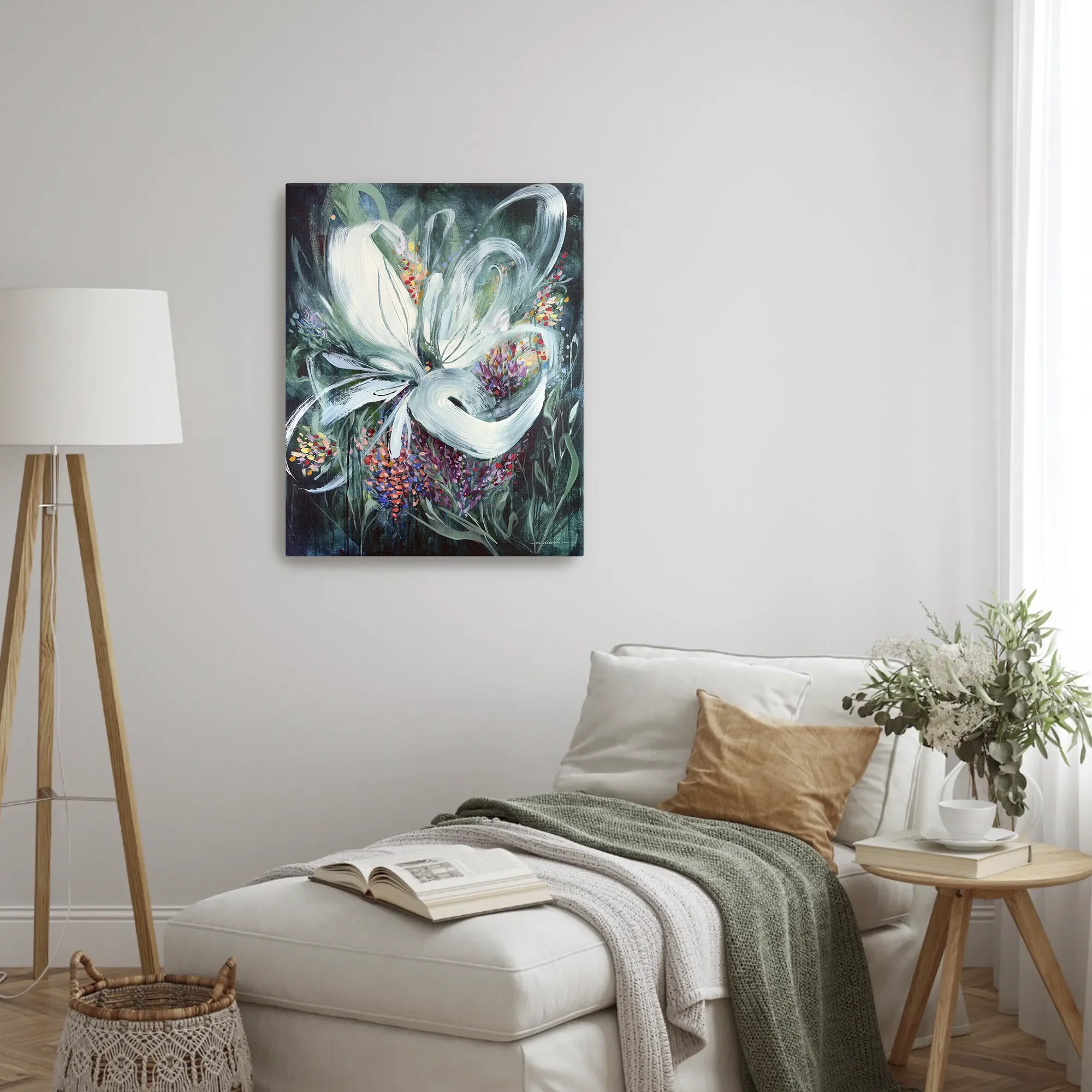 Floral inspired canvas wall art for modern homes