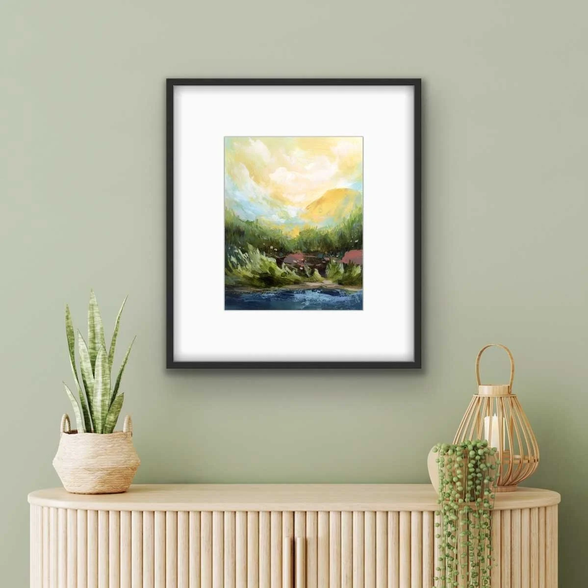 "Summer's Warmth" Pacific Northwest landscape framed art print on wall