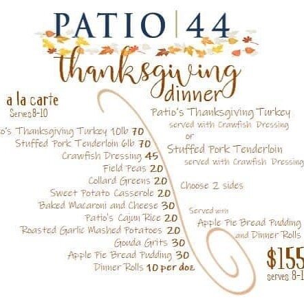 As crazy as this year has been we could all use a break and some time to sit back and relax this Thanksgiving.  Let Patio take care of the cooking with our preprepared Thanksgiving Family meals. All you have to do is heat, serve, and enjoy your time 