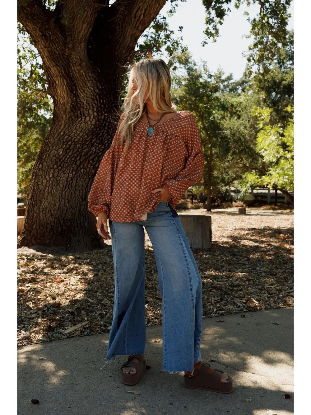 Velvet Button Front Long Sleeve Blouse