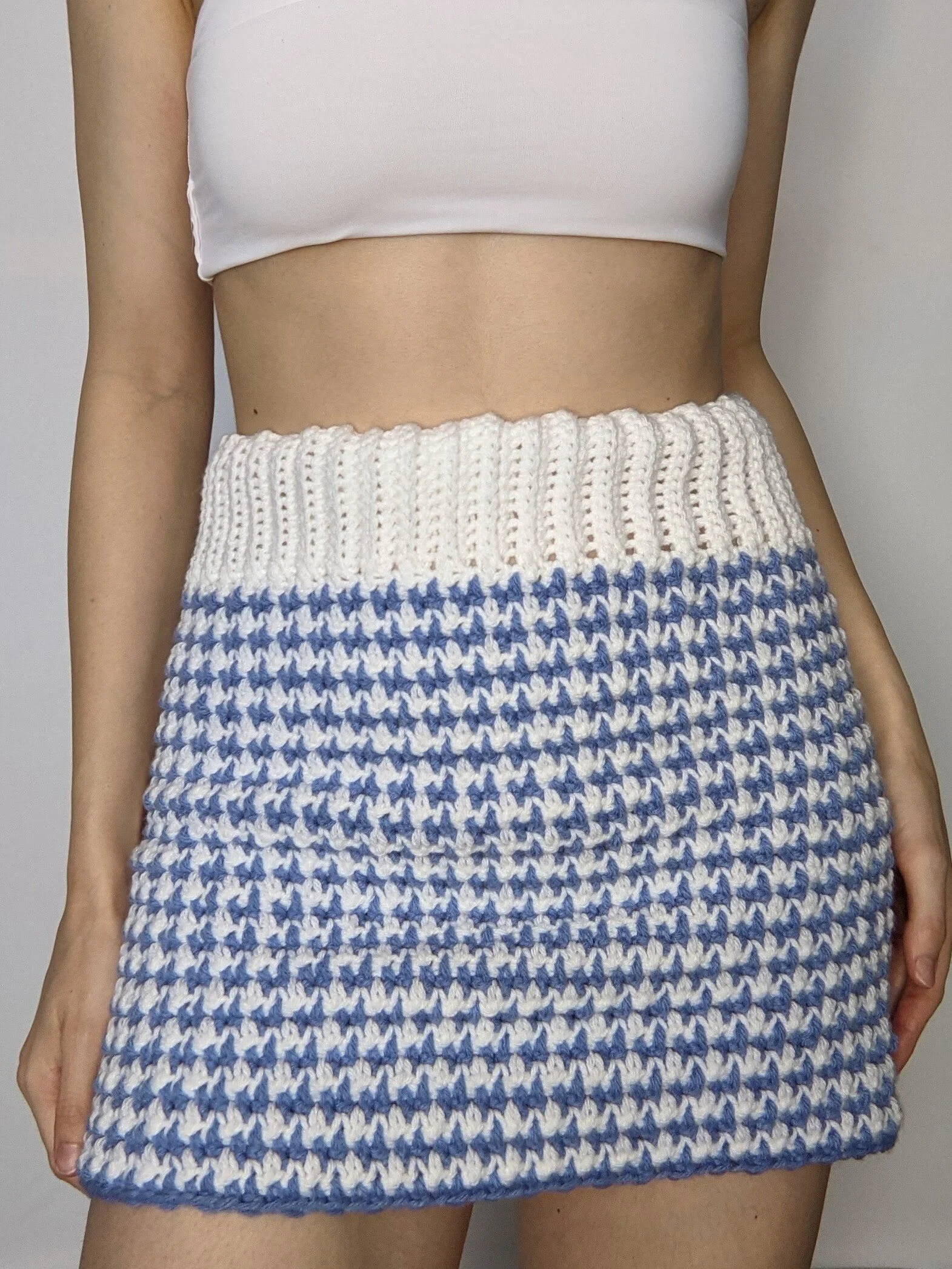 houndstooth stitch skirt easy beginner friendly crochet pattern