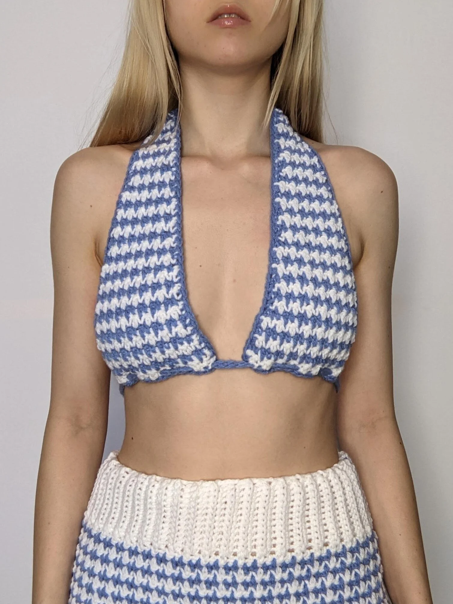 houndstooth stitch halter top crochet pattern