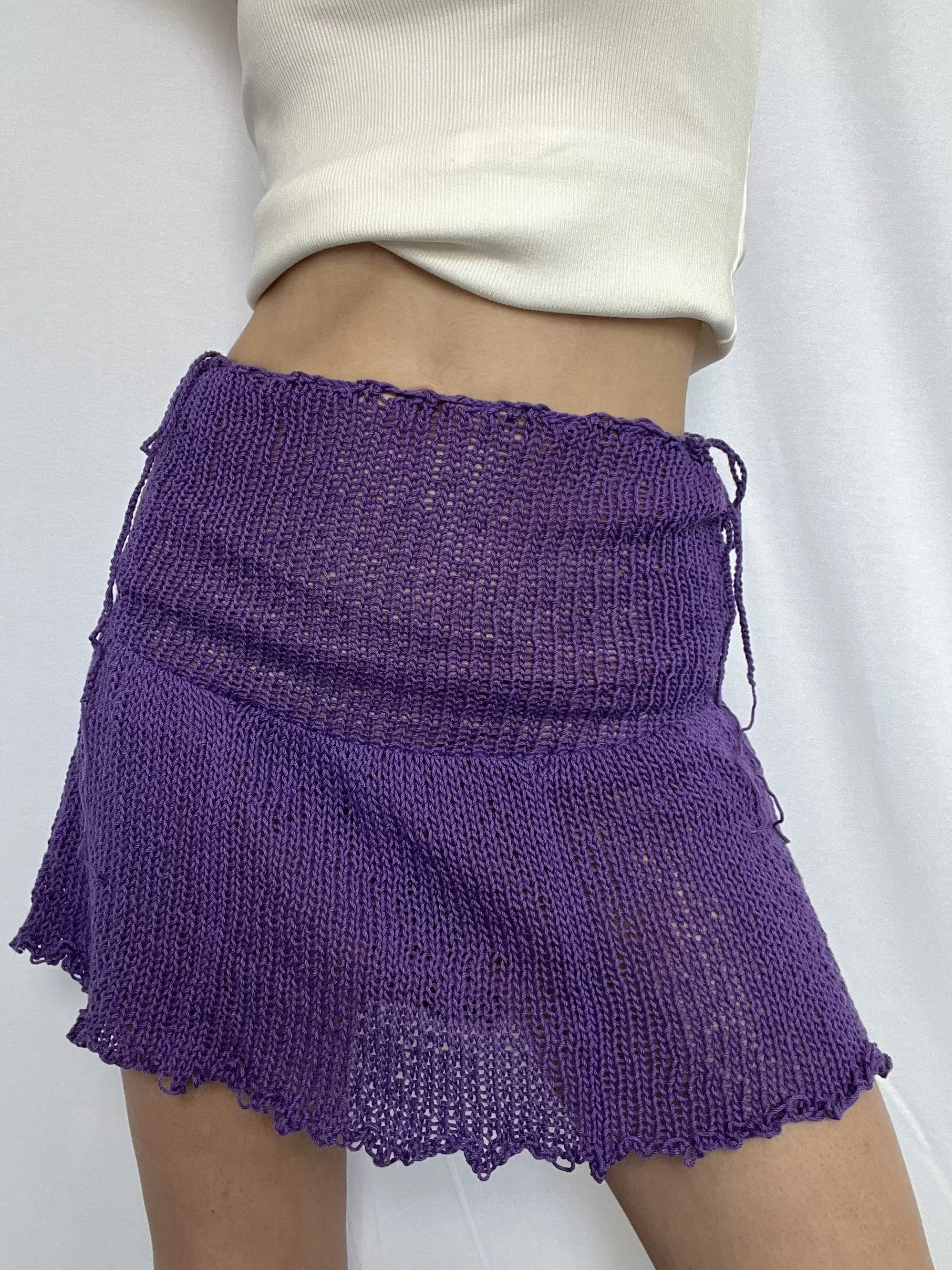 purple ruffled skirt