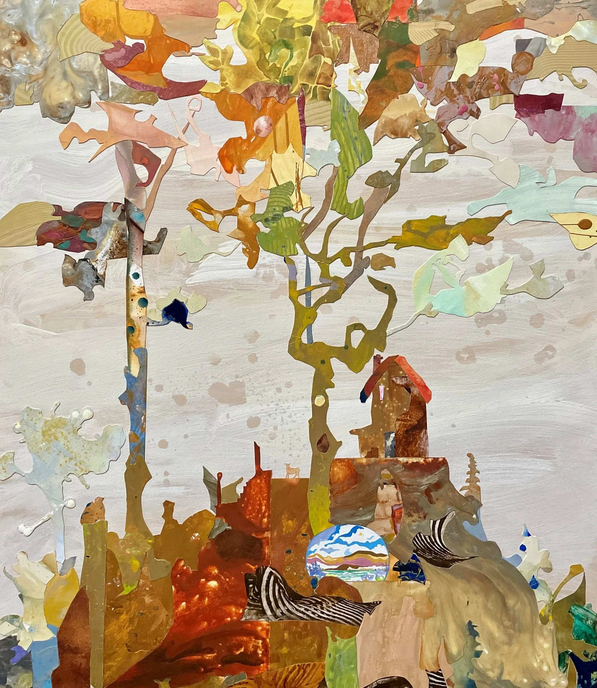 Farm Hill
36"31"
mixed media collage