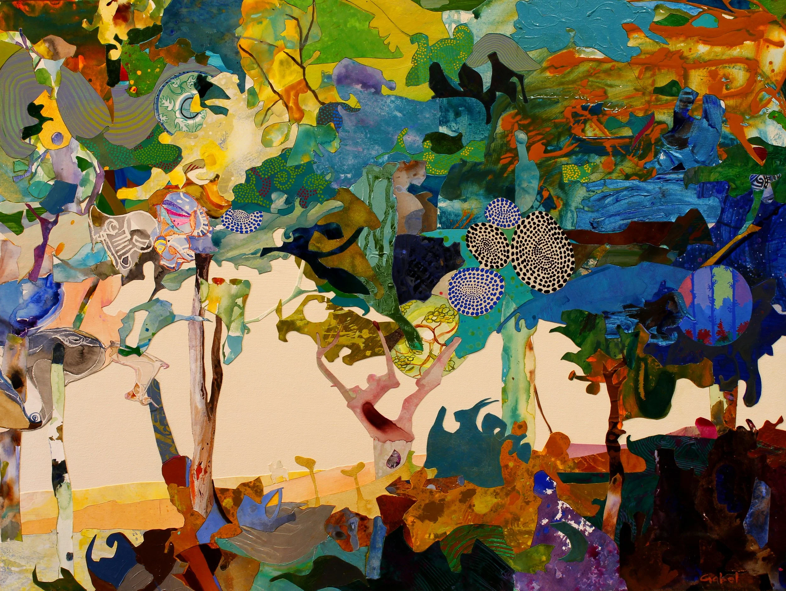 Sunny Hollow
30"x40"
mixed media collage