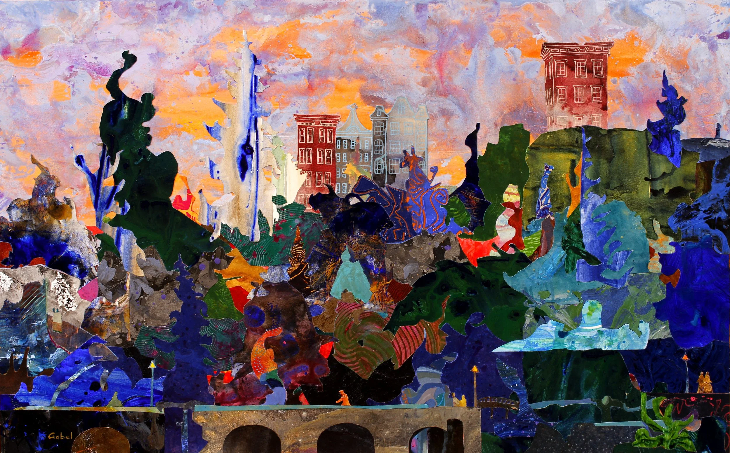 River Walk
30"x48"
mixed media collage