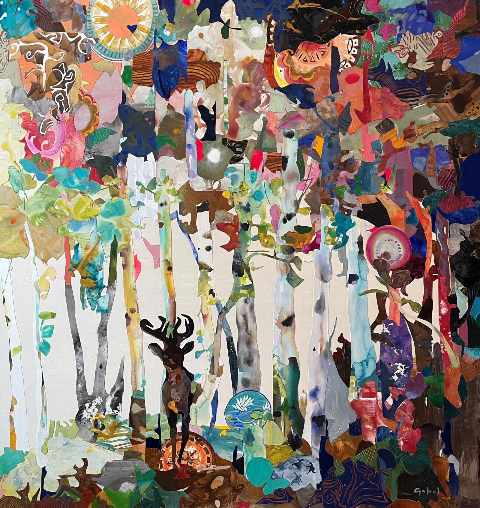 In Plain Sight
48"x46"
mixed media collage