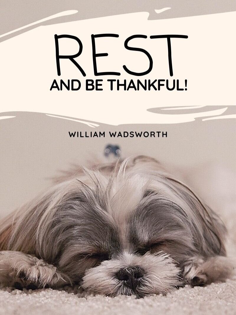 Rest and be thankful. Quote by William Wadsworth