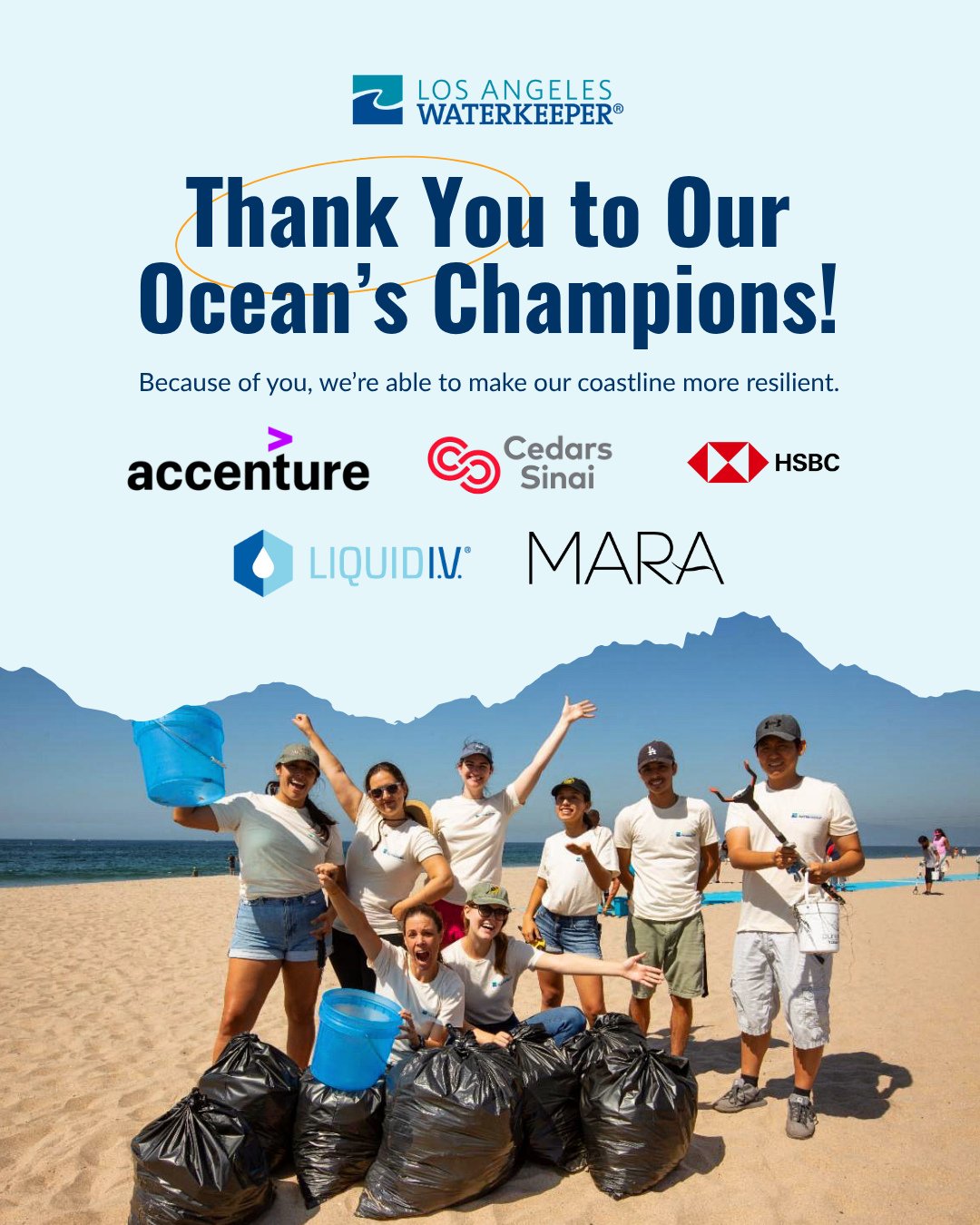 Thank you to our Creeks 2 Coast Cleanup sponsors for stepping up to help protect what protects us. 👏⁠
⁠
Their support helps power LA Waterkeeper&rsquo;s efforts to fight pollution and create safer, healthier, more resilient waterways for all Angelen
