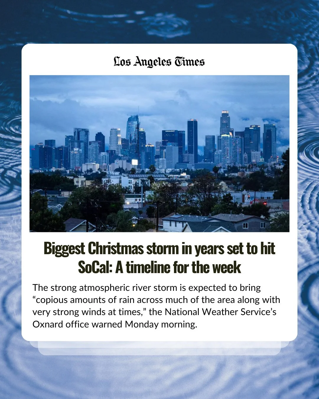 2025 is ending with a reminder of our new climate reality, and the urgency and necessity of fighting for a more climate-resilient future.⁠
⁠
A powerful Pineapple Express storm could bring one of Southern California&rsquo;s stormiest Christmases since