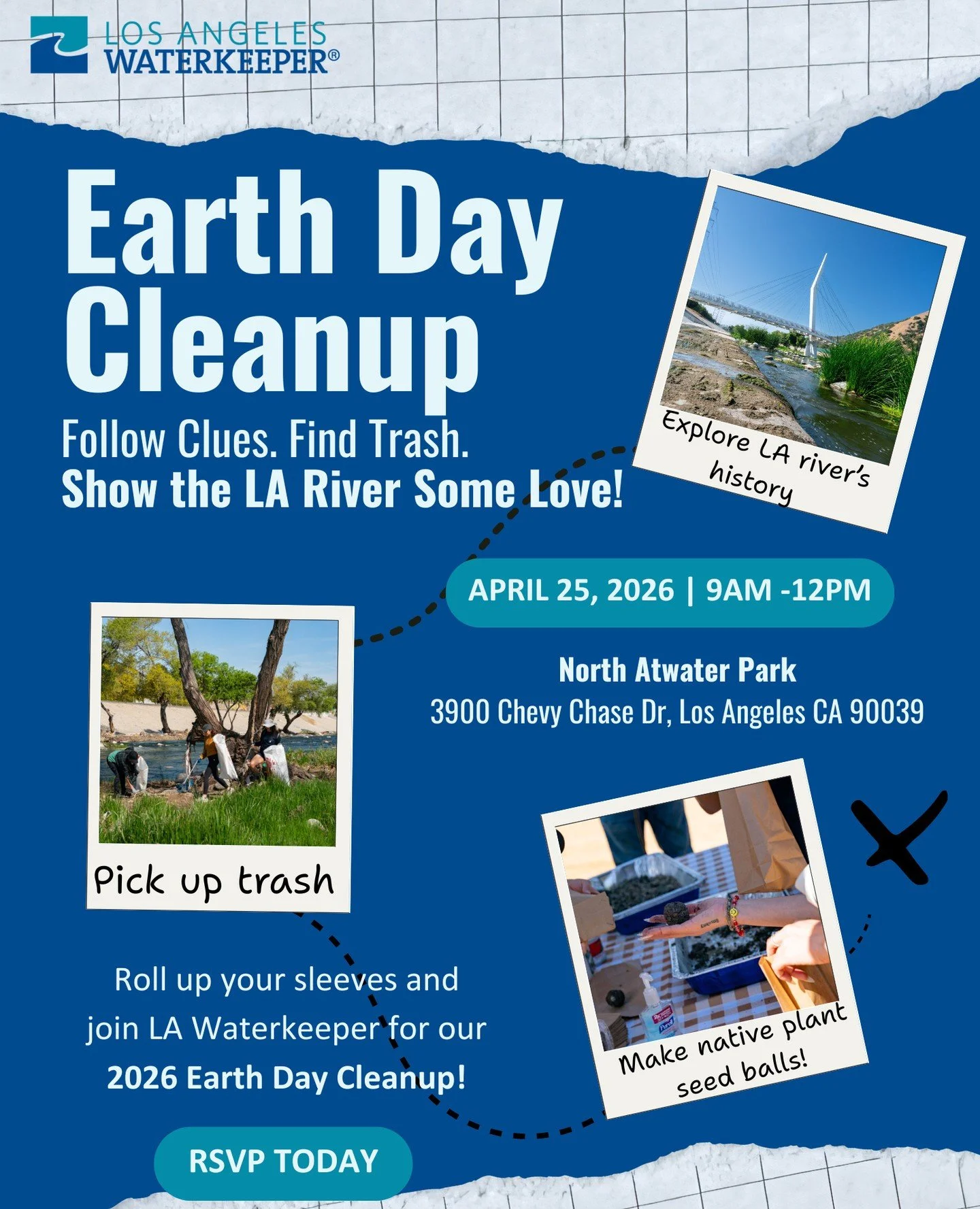 Roll up your sleeves this #EarthDay2026 for a morning of community action, discovery, and hands-on learning along one of LA&rsquo;s most important waterways. ⁠
⁠
🔎 Learn all about the LA River and what we can do to protect it⁠
🗑️ Help remove and pr