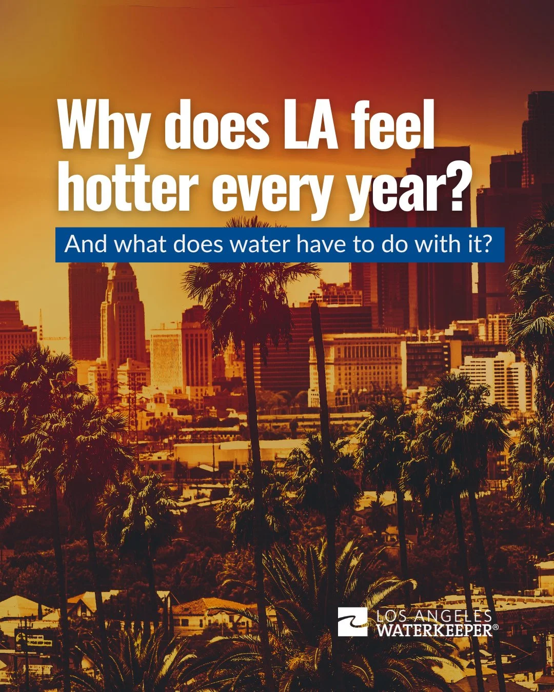 Ever heard of the urban heat island effect? ♨️⁠
⁠
It&rsquo;s a big reason why it keeps feeling hotter every summer in LA.⁠
⁠
Most of our streets, sidewalks, parking lots, and rooftops are designed to push water away as fast as possible using asphalt,