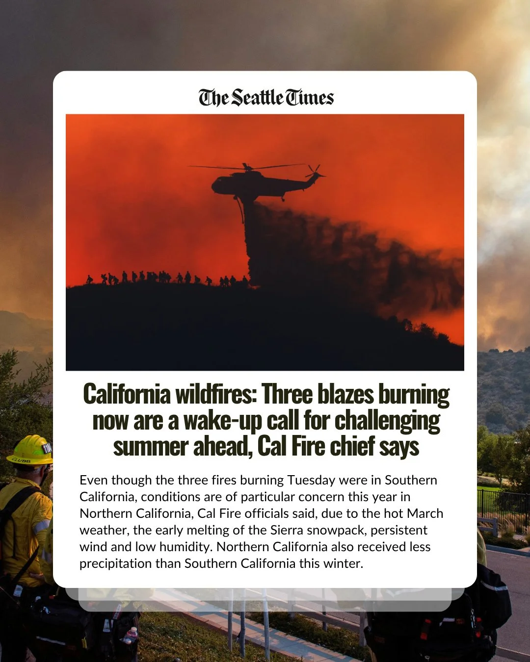 Several fires are burning across Southern California this week, threatening homes, destroying structures, charring sensitive landscapes, and affecting air quality across much of the region. As of Wednesday morning, fires in Ventura, Riverside, Santa 