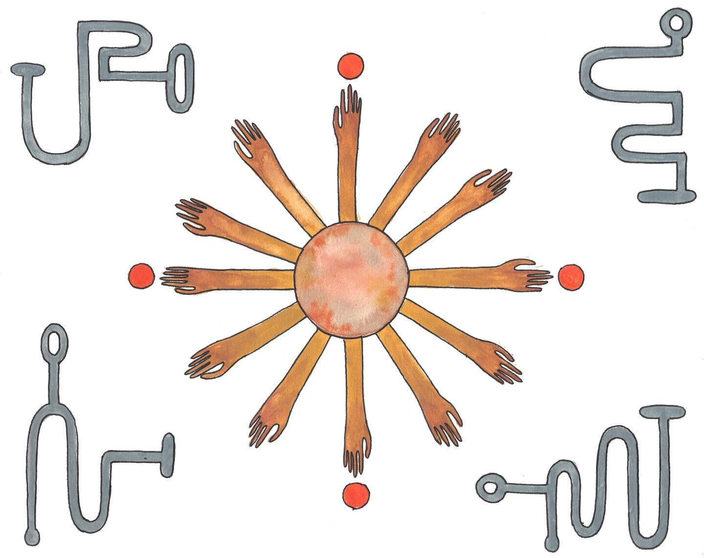 Sun Hands. An older piece but an important one. The sun has been out more, the days are growing longer, the sun hugs are happening.
