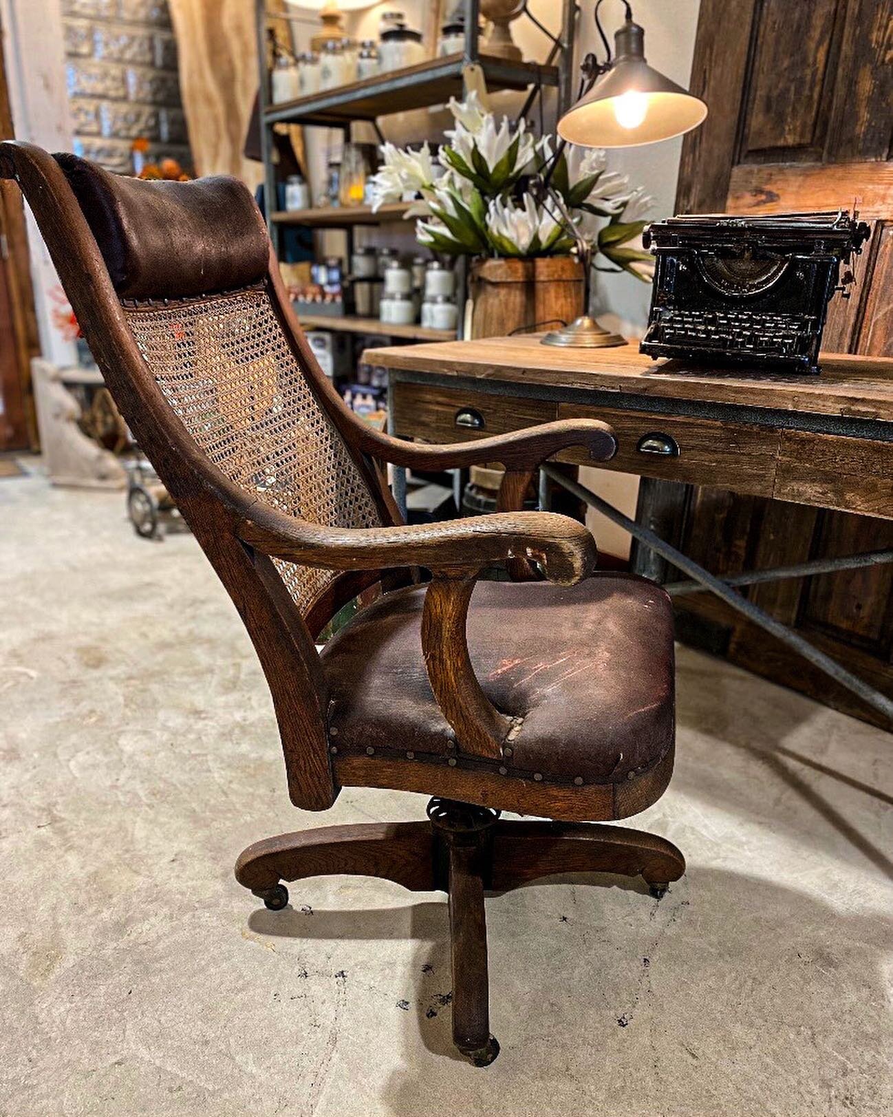 This antique chair is from an old German farmhouse by the Blanco River. Home was on a 4000 acre cattle and grain ranch. Look at the details this chair has...carved legs and the cool decorative metal piece.

We are located at 1499 S. Main St., next to