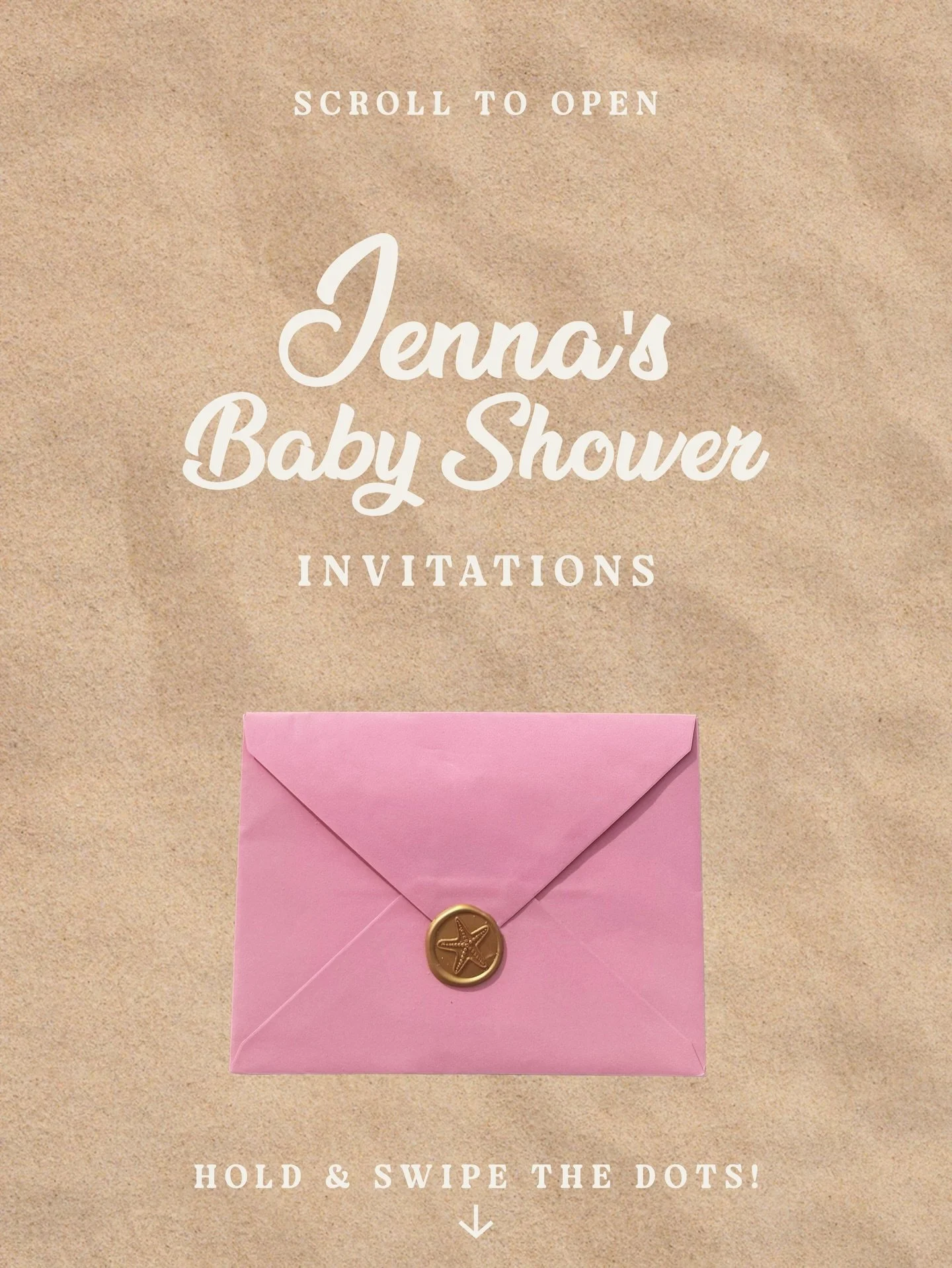 Hold + swipe the dots to open Jenna&rsquo;s baby shower invitation! 💕🌺
I absolutely loved designing this set, from the invitation to the custom-cut details card and recipe card. 🩷