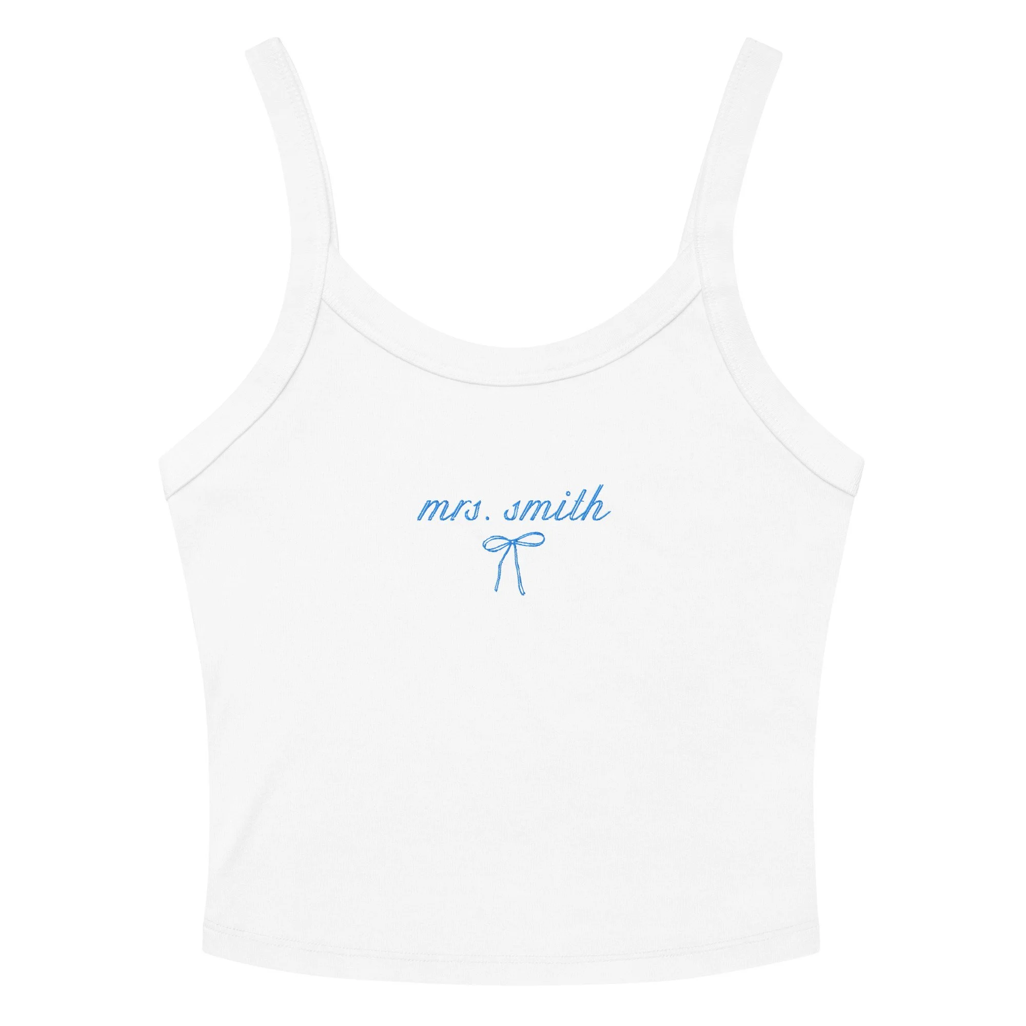 Custom Embroidered Mrs. Bow Tank