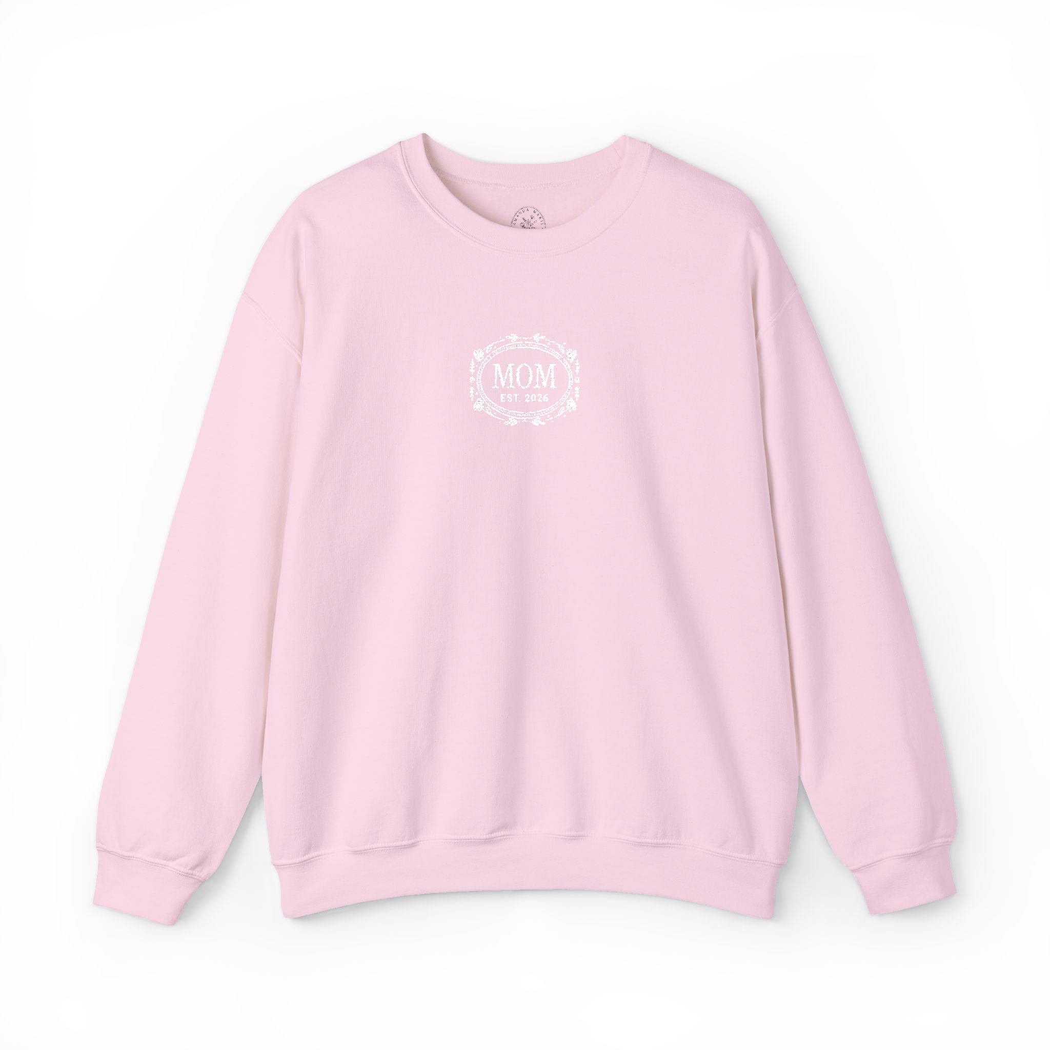 Custom White Embroidered Mom Crewneck