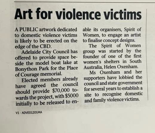 In the Media: Art for violence victims , The Advertiser, 07 July 2021 