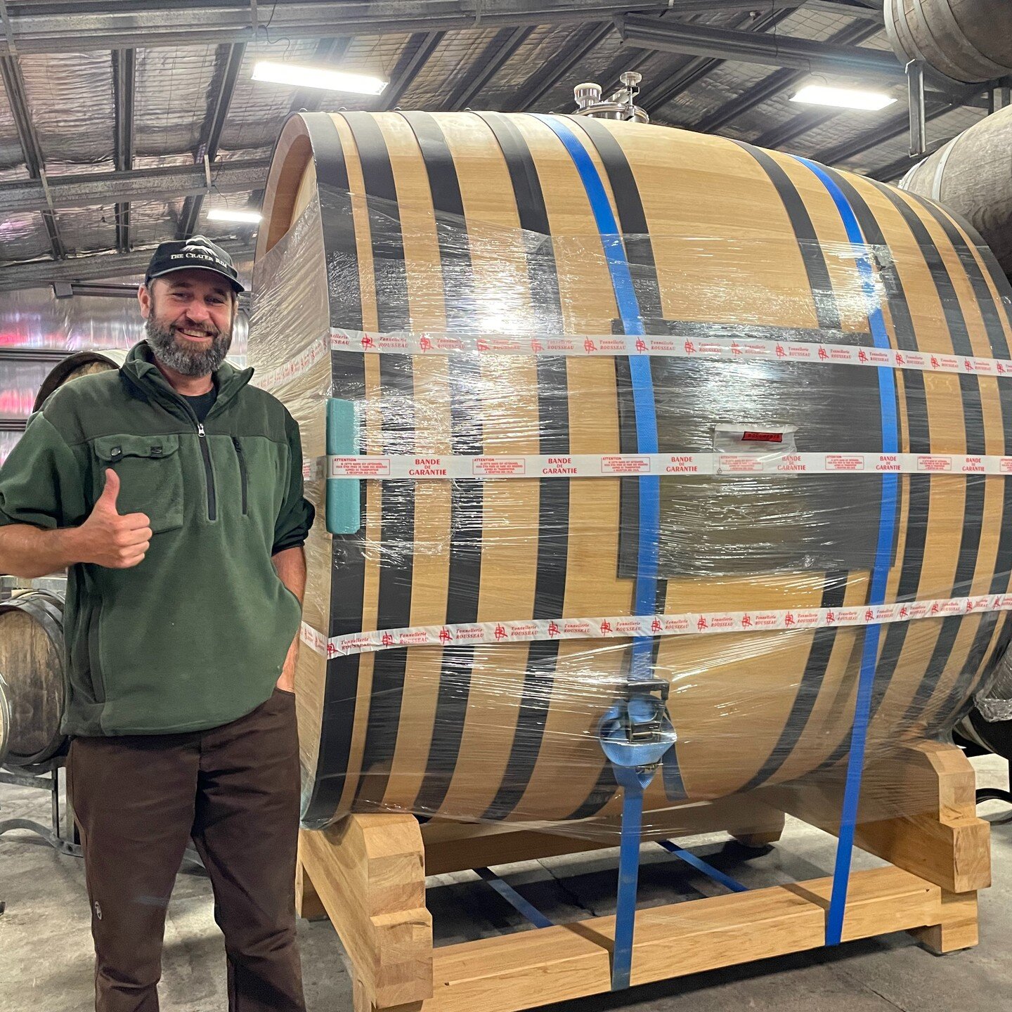 Some happy customers over at @pegasusbaywine and @thecraterrim receiving their respective orders of @tonnellerierousseau barrels and large format CO15 oval cask. For more info on our range of high quality oak for your winery or distillery please cont