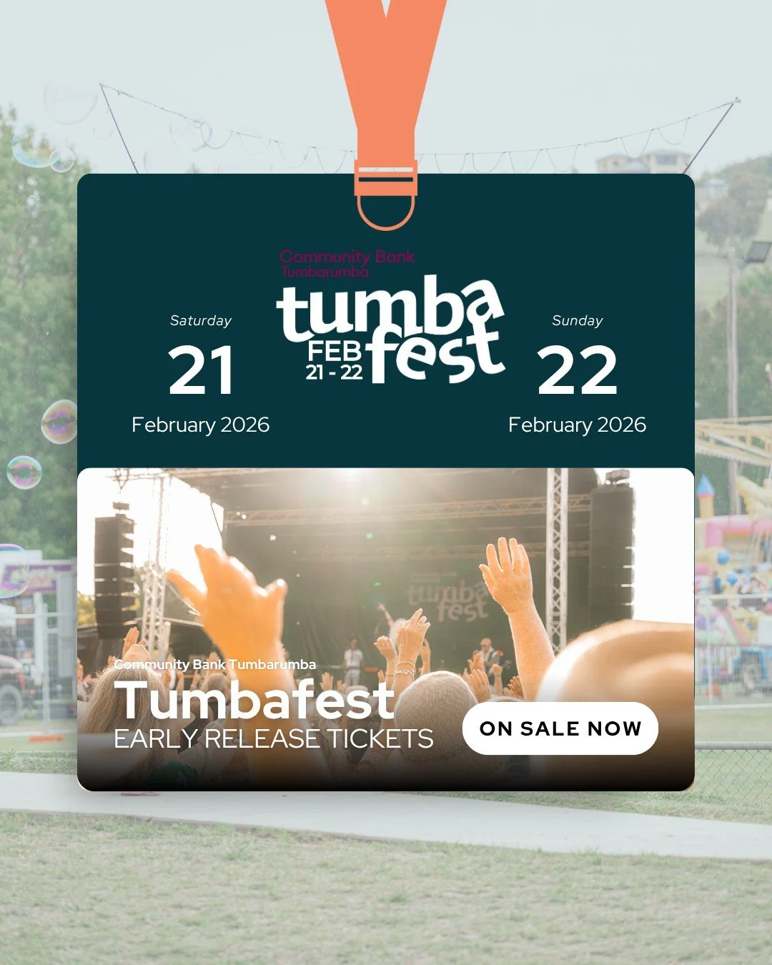It&rsquo;s time! Early release tickets for @communitybanktumbarumba Tumbafest 2026 are officially LIVE. 📣

Join us in Tumbarumba for two unforgettable days of music, food, markets and mountain magic. ✨

Limited numbers available &mdash; these won&rs