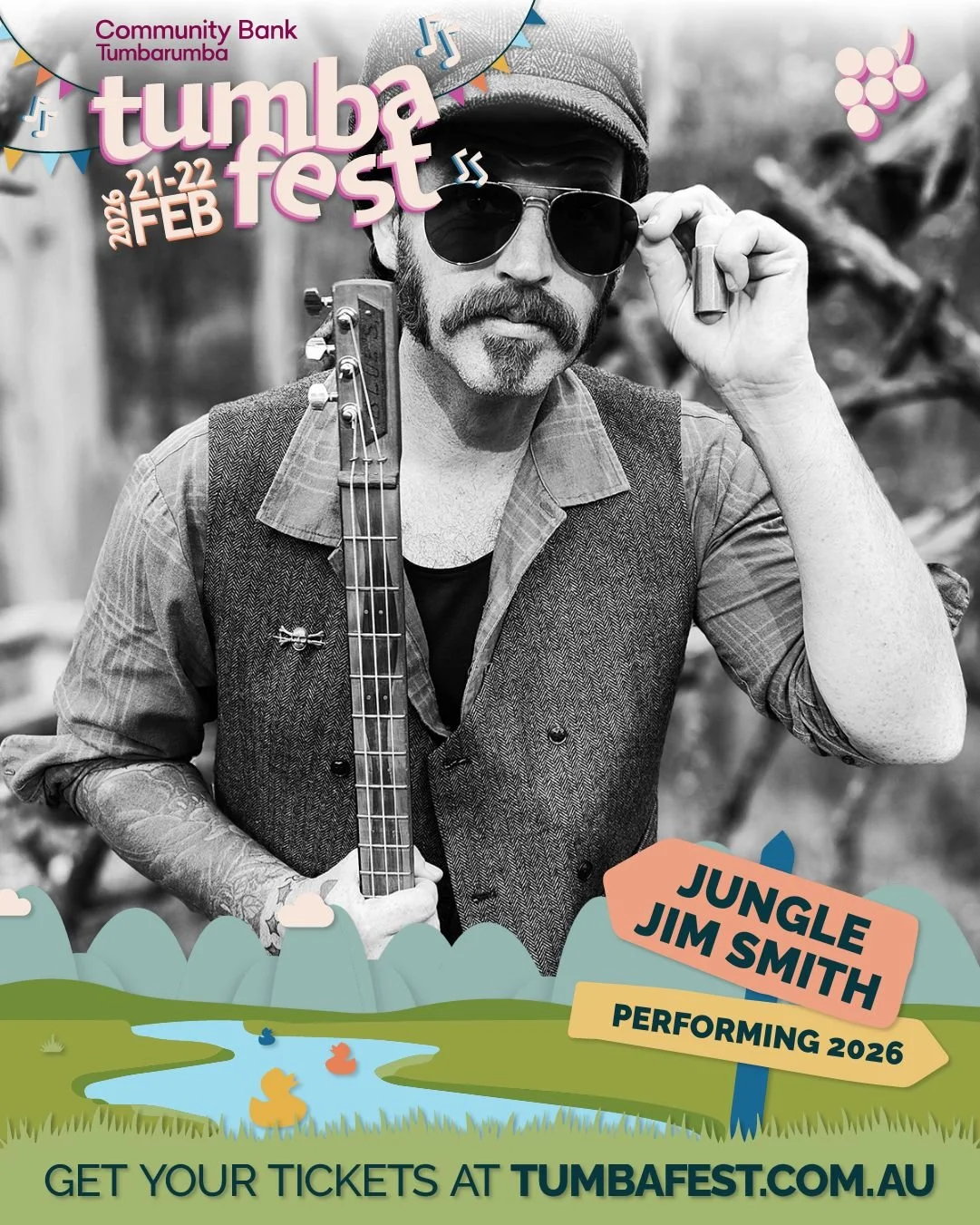 🎵 Performer Highlight 🎶

@junglejimsmith is a one-man-blues-band with a rock&rsquo;n&rsquo;roll heart, armed with a 3-string cigar box guitar, trusty 6-string, and shed-built foot drums! 🥁
Delivered with a raw croon, he blends dirty blues and swam