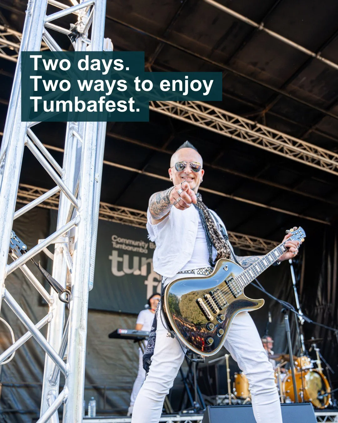✌ Two days, two different ways to enjoy Tumbafest. 

Saturday has a big, exhilarating lineup with @ally_row_, @junglejimsmith, @jennymitchellmusic, @@iilyshretallick_official, @benleemusic and @furnaceandthefundamentals 🎉🎶

Sunday keeps the energy 