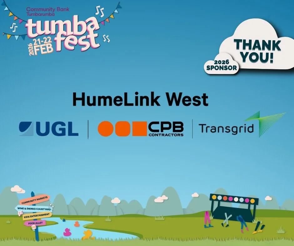 🍴 Thank you to HumeLink West and Transgrid  for supporting Tumbafest as the proud major sponsor of the Food Alley🍴

HumeLink West have begun main construction work to build new substations and 140km of 500kV overhead transmission lines connecting W