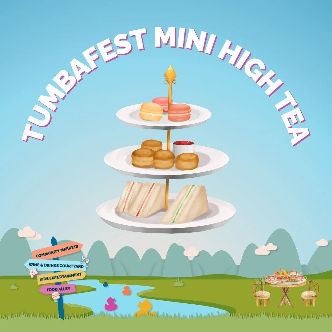 ✨ The Tumbafest Mini High Tea is back for 2026! ✨

Gather your friends and treat yourselves to a Mini High Tea, catered by the incredible Munday's Catering. Held in the Tasting Tent within the Ray White Rural Tumbarumba Drinks Courtyard, this is your