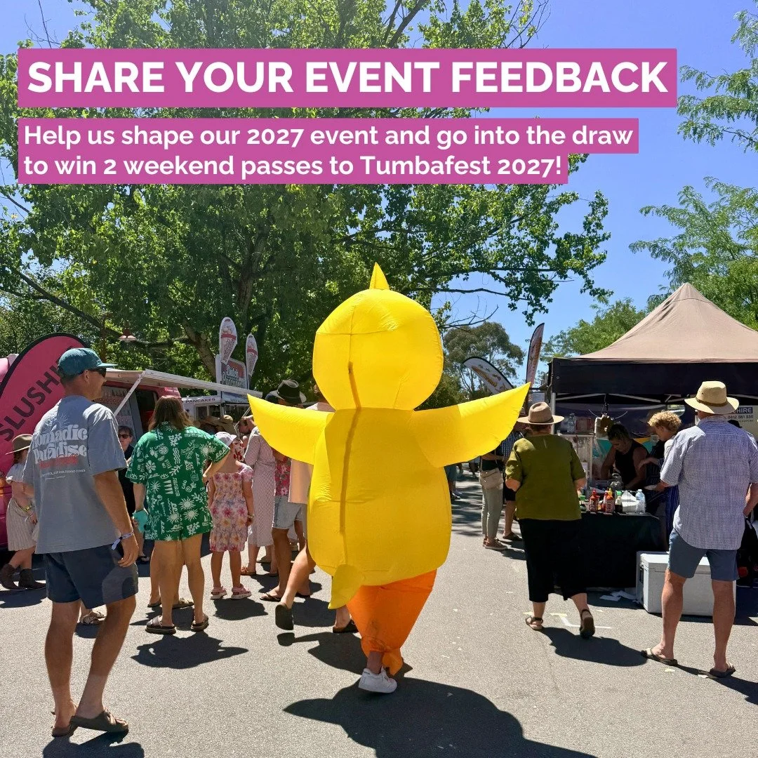 Whether you danced, sang, wandered, wrangled kids, caught up with mates or just soaked it all in by the creek, thank you for being part of Tumbafest 2026! 

Events like this don&rsquo;t happen without people like you showing up, and we&rsquo;re oh-so