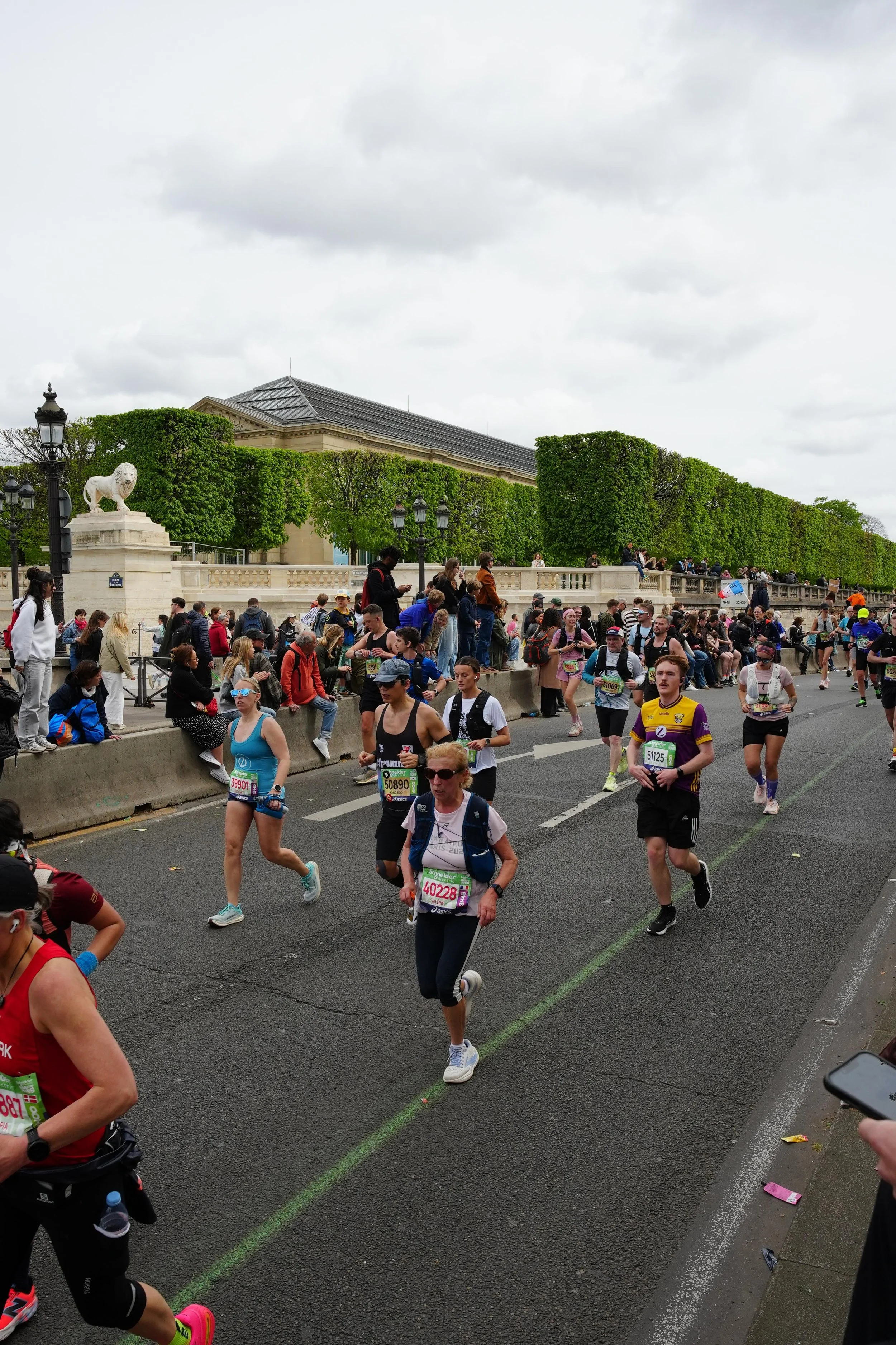 Pro Race Pic Vertical Lion Statue Paris Marathon 2026.JPG