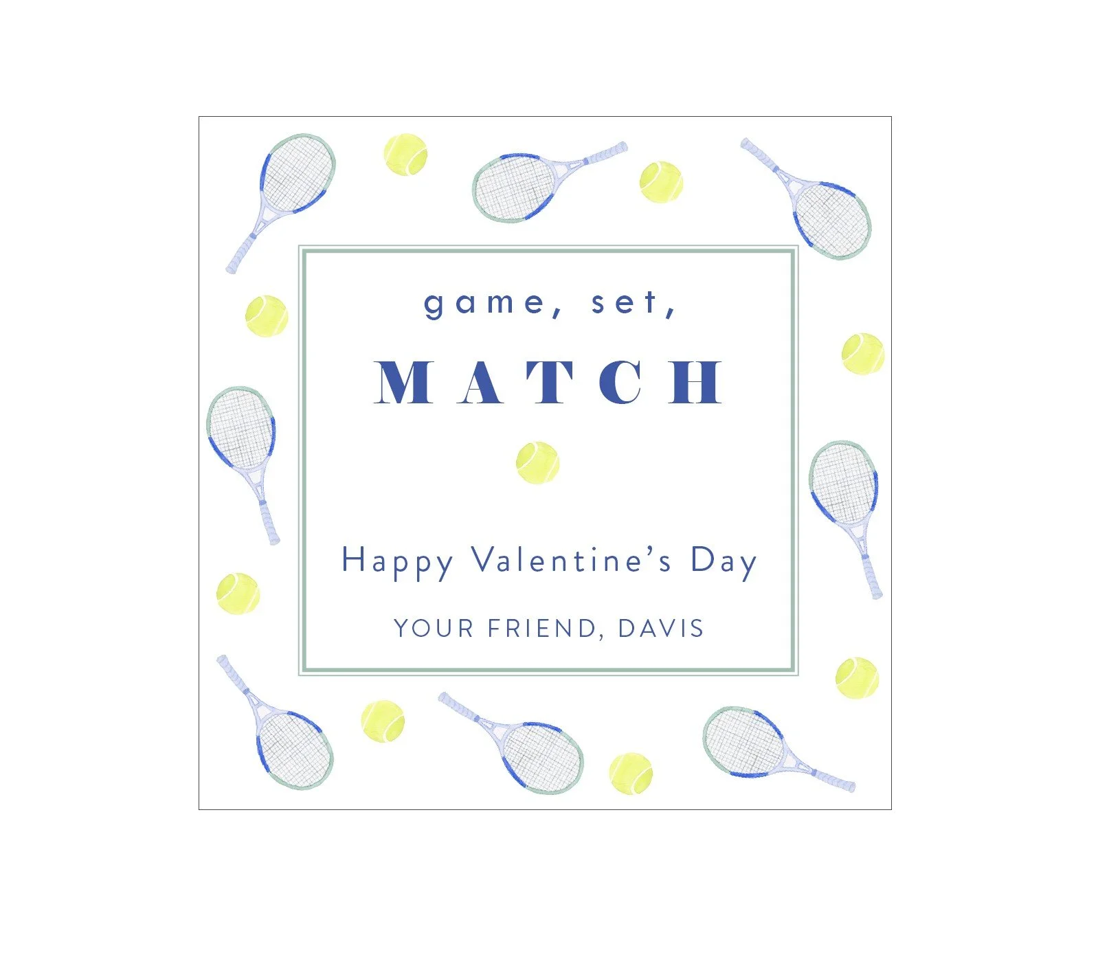 Tennis Match Valentines