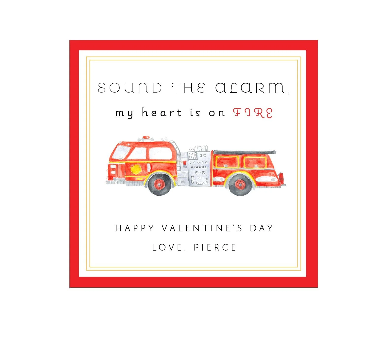 Firetruck Valentines