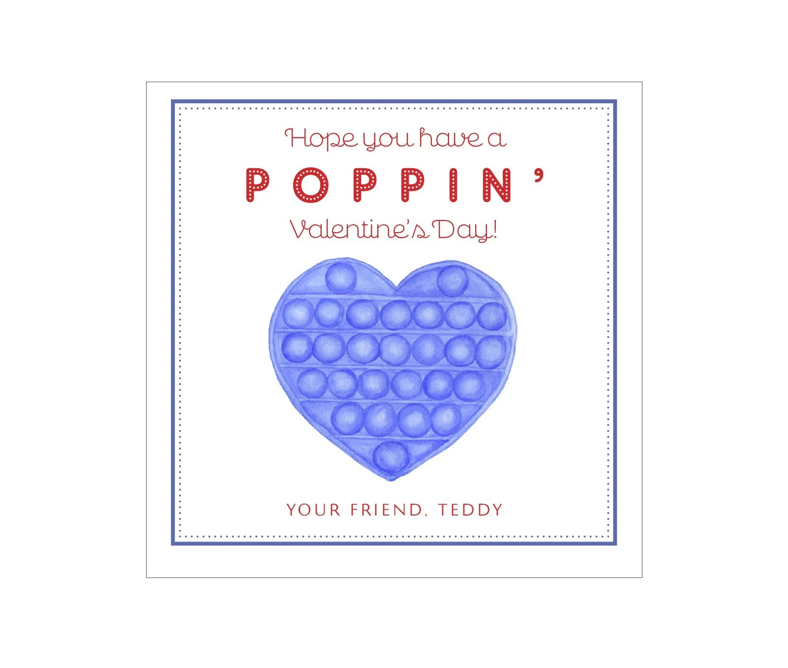 Blue Poppin' Valentines