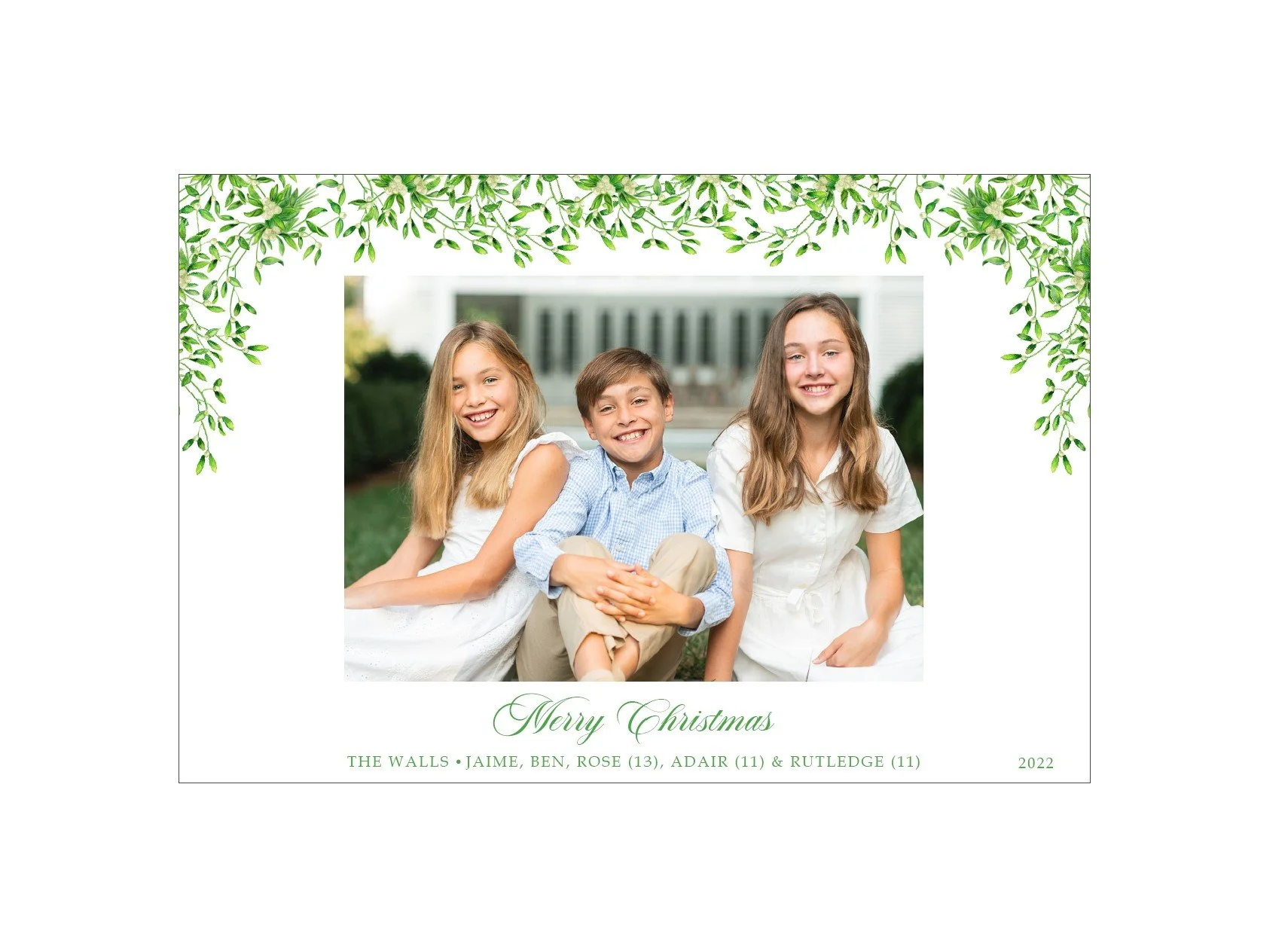Mistletoe Horizontal Photo Mount Card