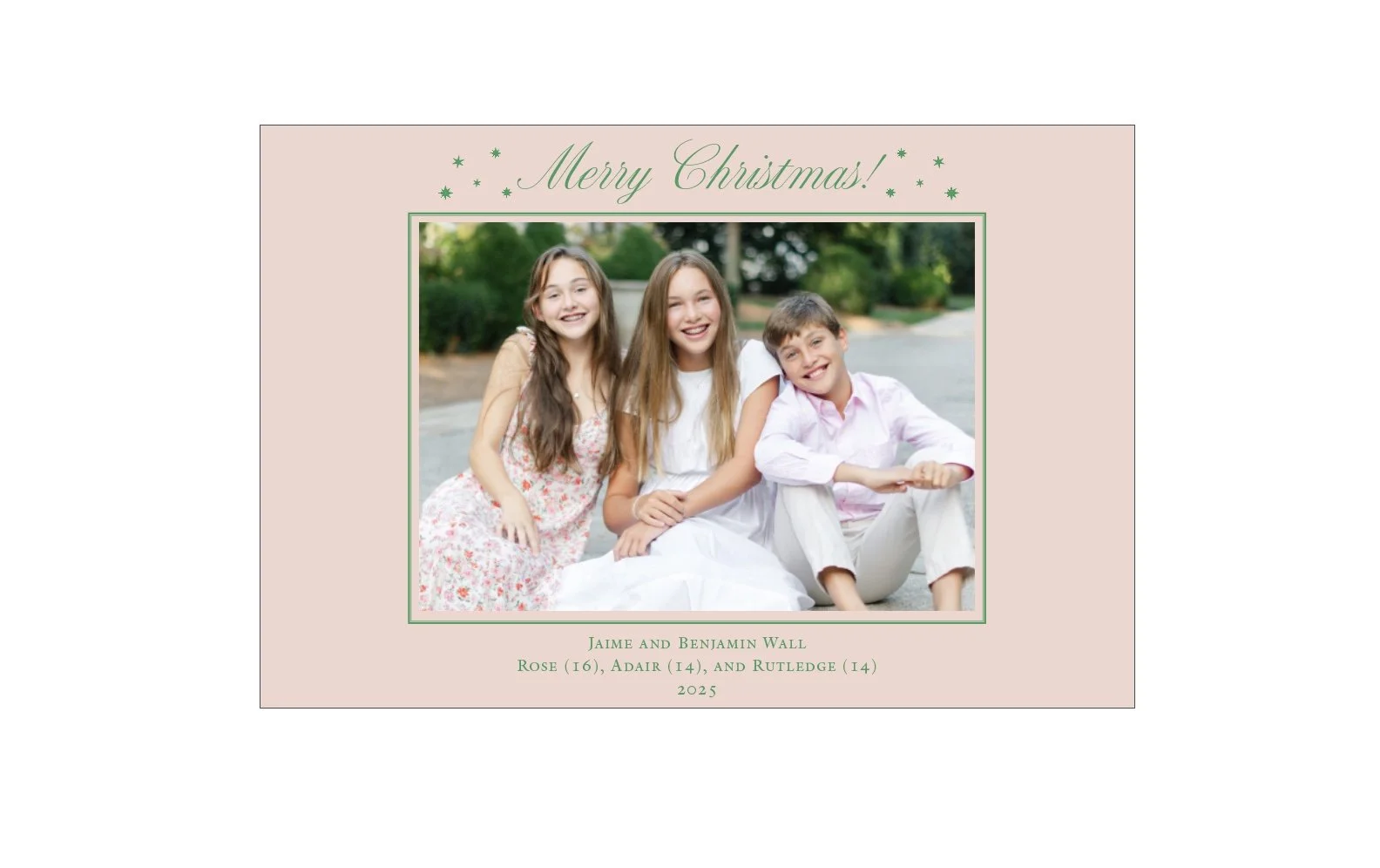 Pink Perfection Horizontal Photo Mount Card