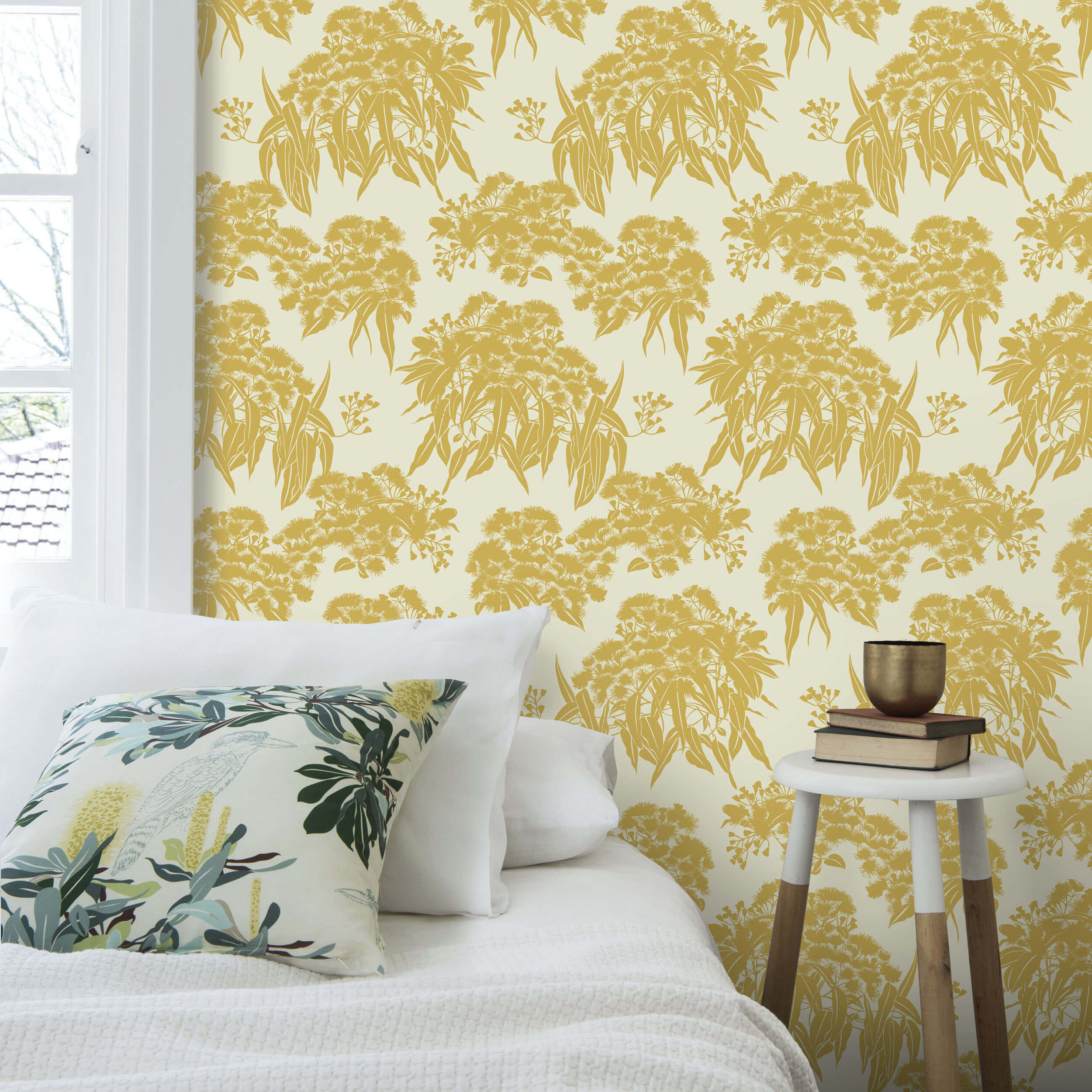 Chinese Garden Ochre Wallpaper | Warner House