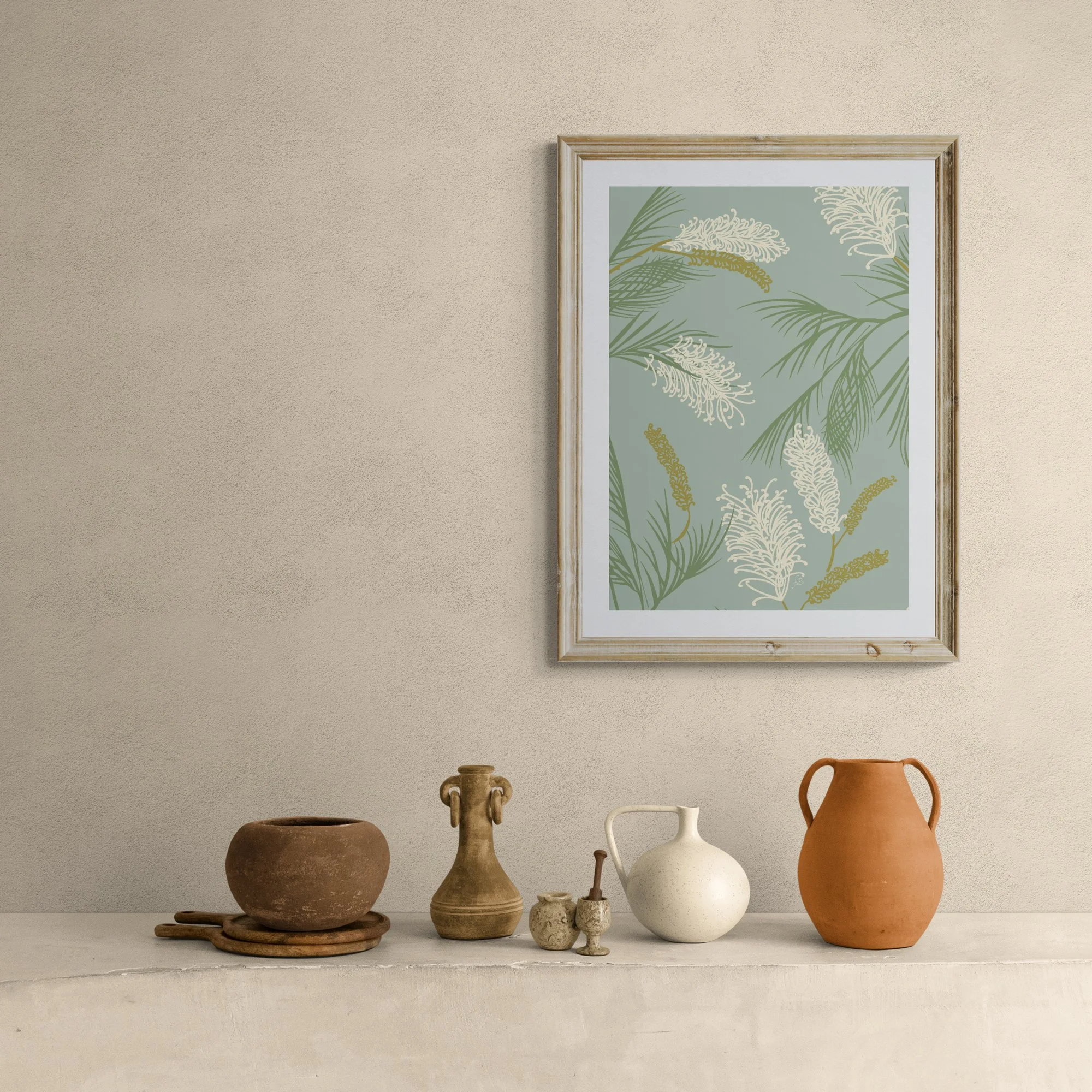 Fine art print - Grevillea in Duckegg Blue