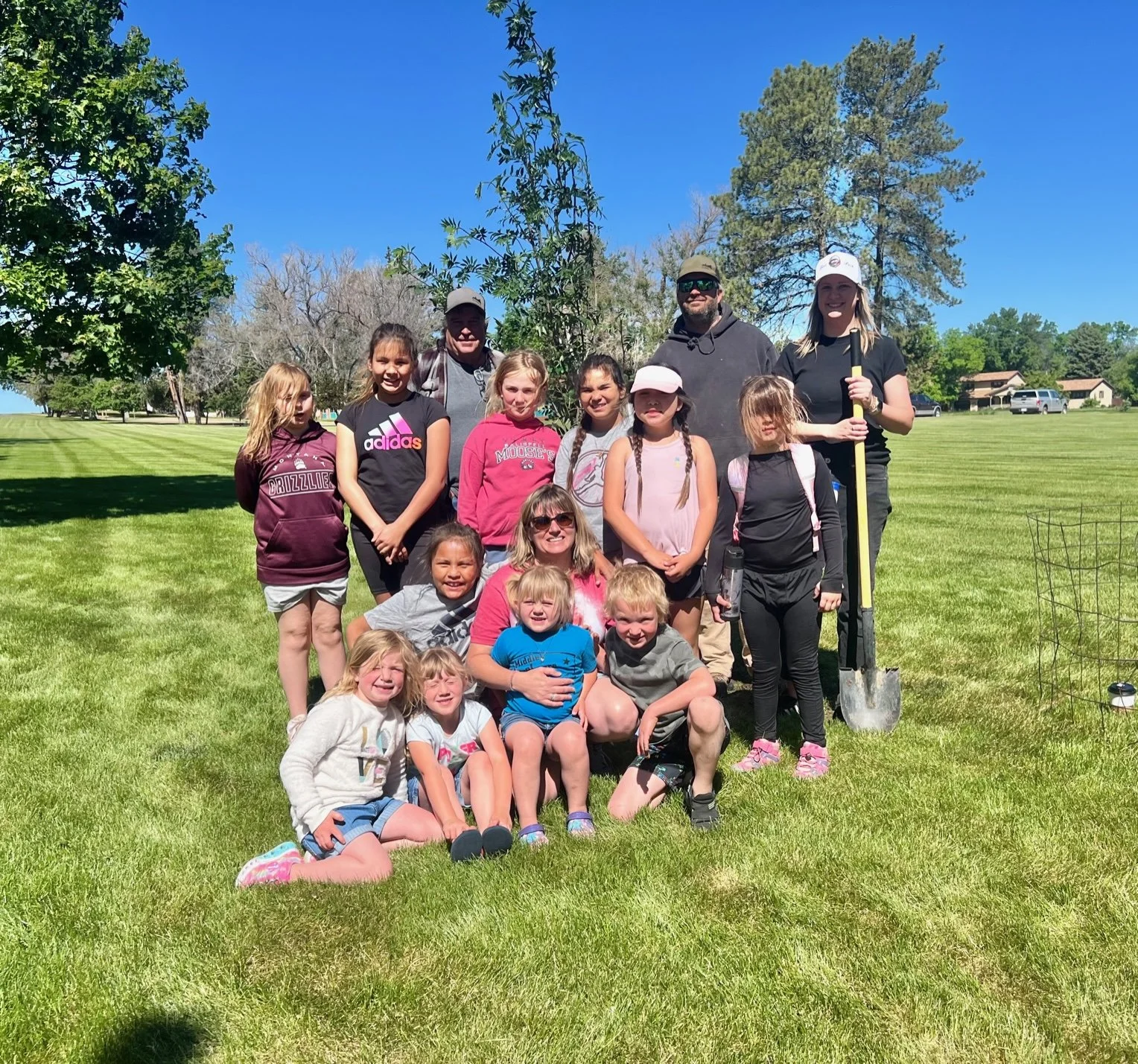 Arbor Day tree planting in Fort Peck